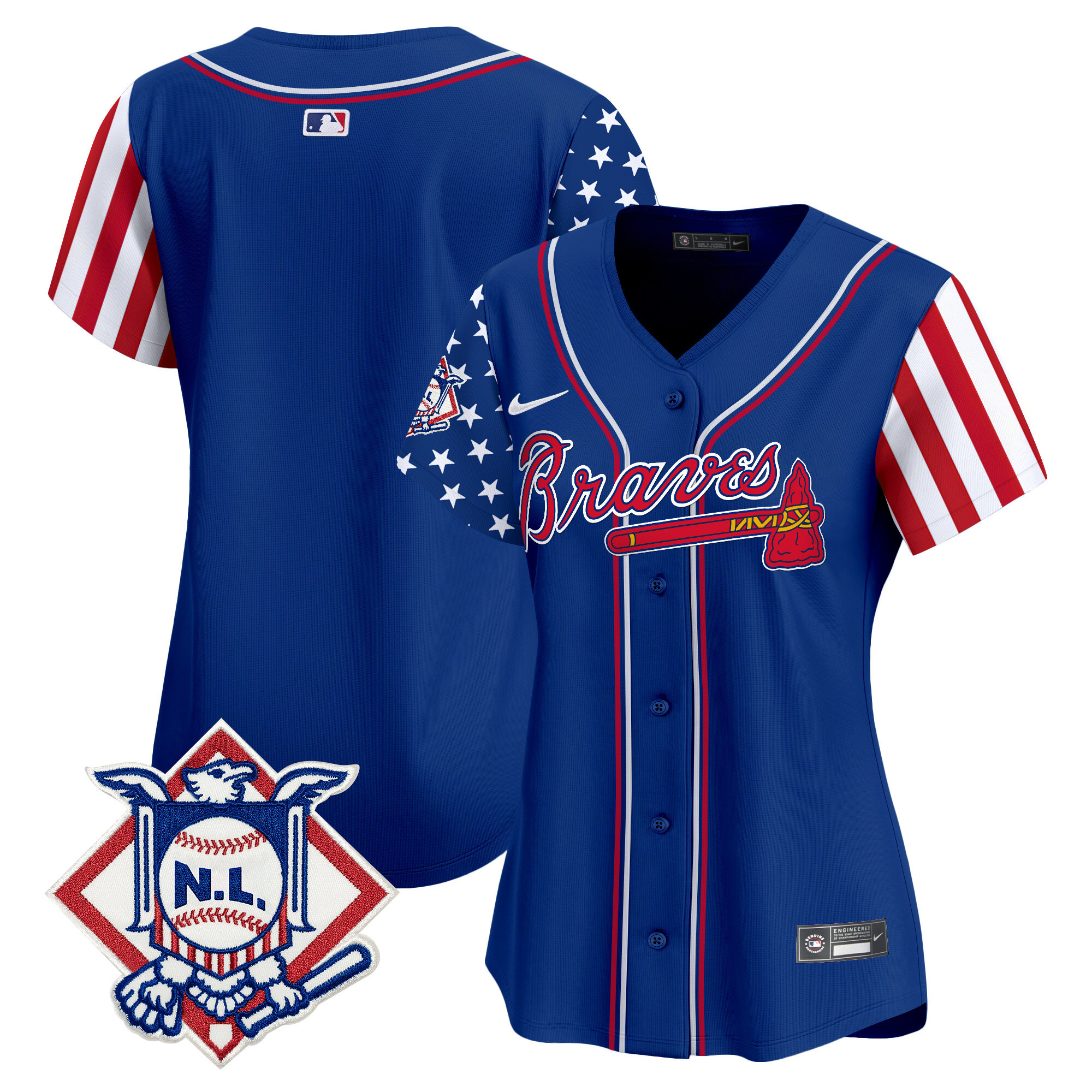 Women's Atlanta Braves 2024 Fourth of July Vapor Premier Limited Jersey V2 - All Stitched - Image 27