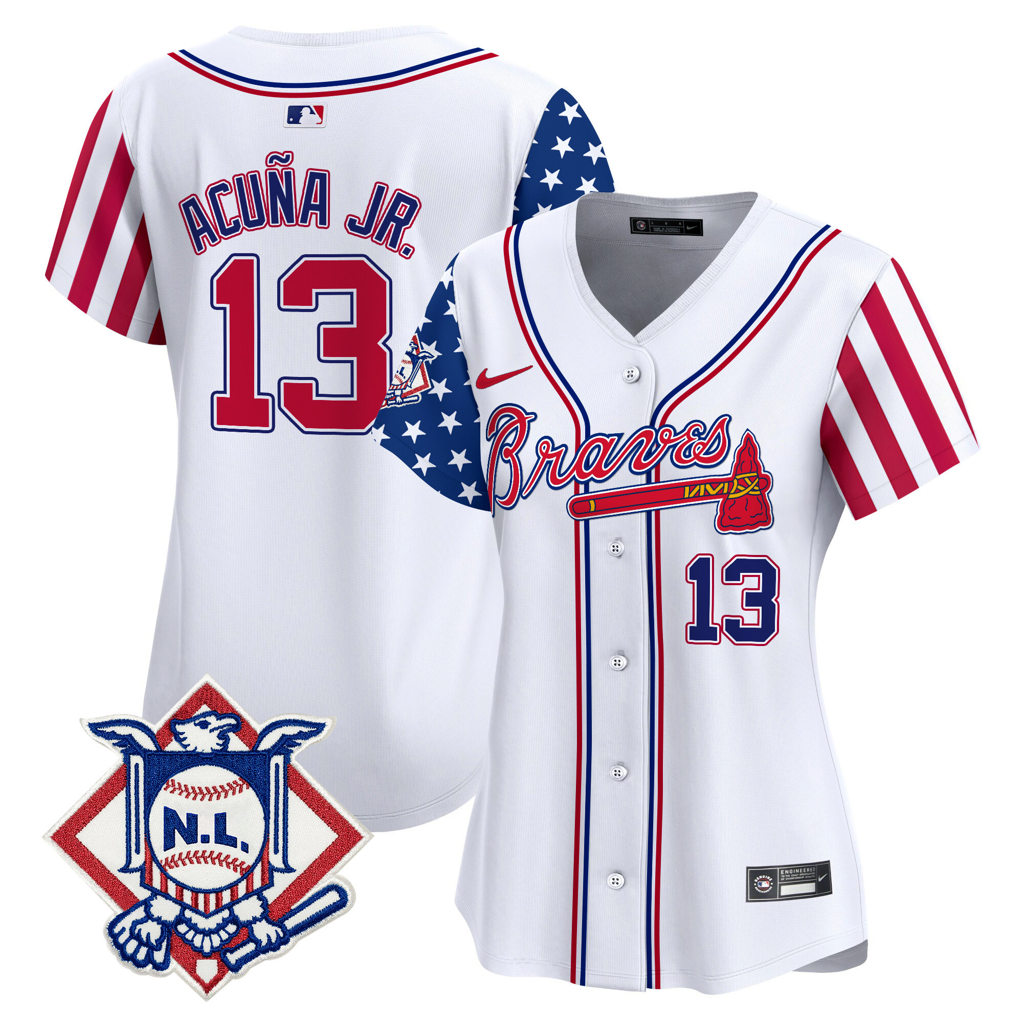 Women's Atlanta Braves 2024 Fourth of July Vapor Premier Limited Jersey V2 - All Stitched
