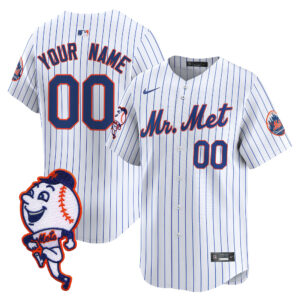 Mets Mr. Met Patch Vapor Premier Limited Custom Jersey - All Stitched