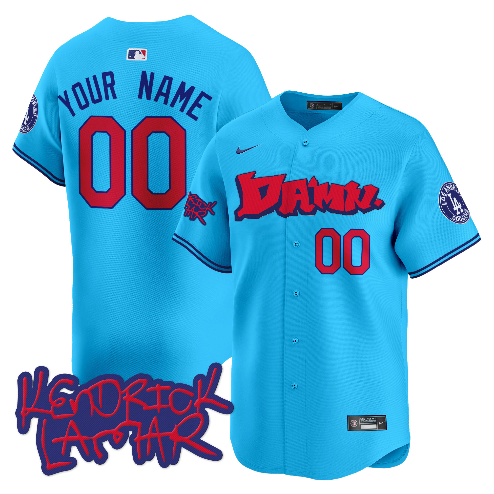 Dodgers Kendrick Lamar Vapor Premier Limited Custom Jersey - All Stitched - Image 4