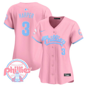 Women's Phillies Bubblegum Pink Vapor Premier Limited Jersey - All Stitched