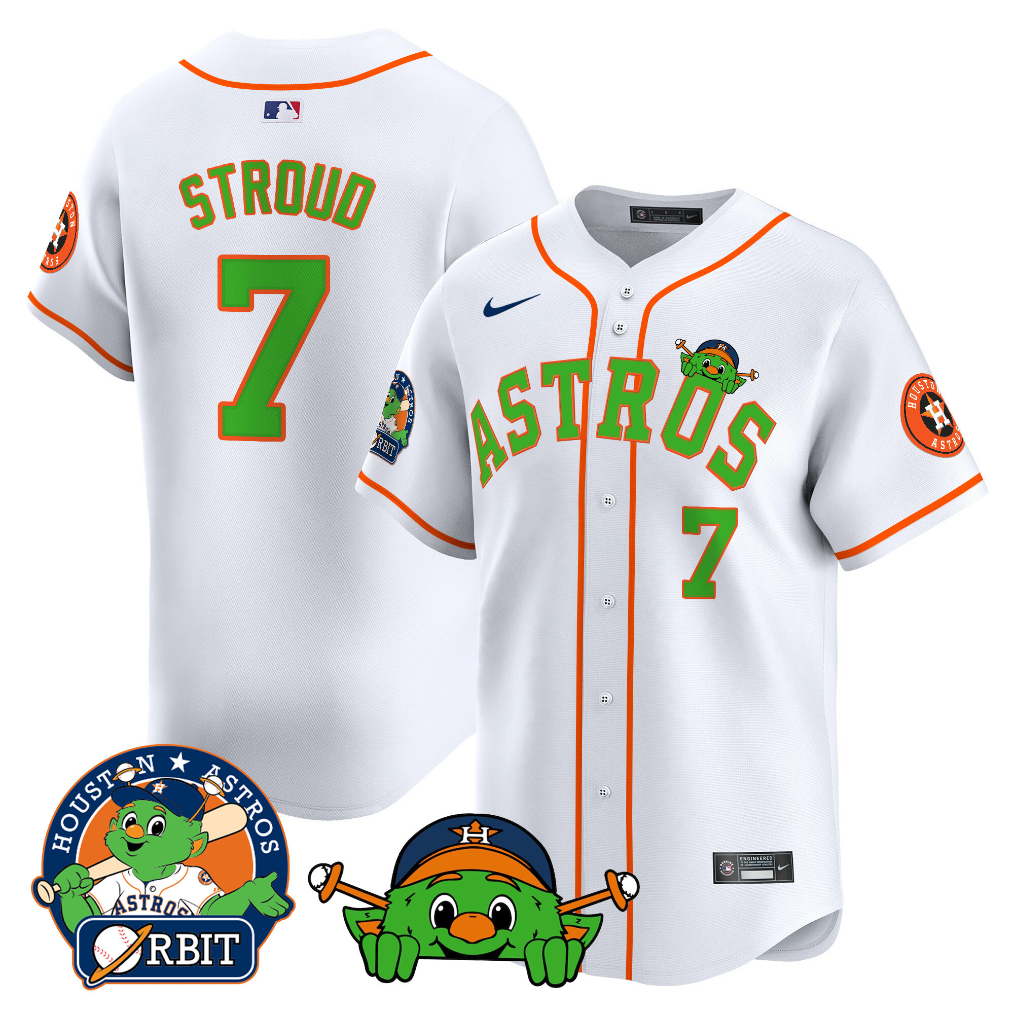 Men's Astros Orbit Patch Vapor Premier Limited Jersey V3 - All Stitched - Image 17
