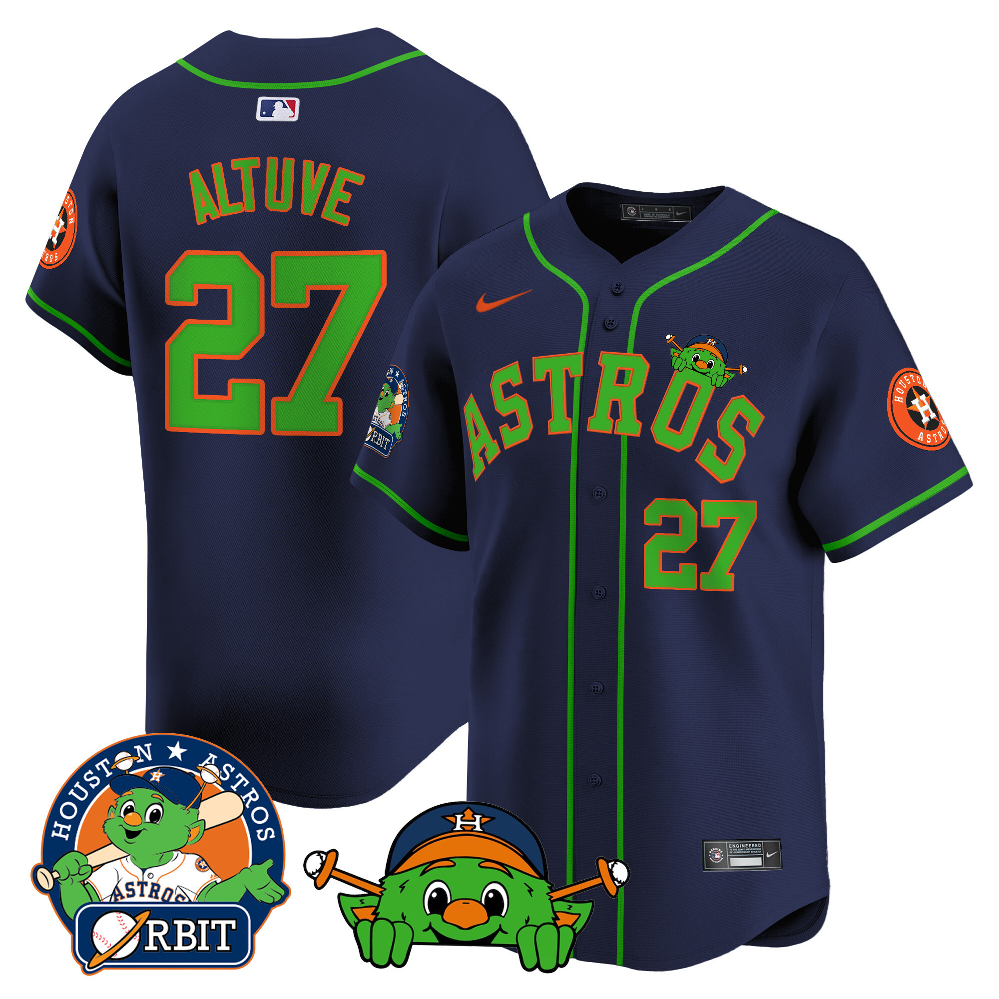 Men's Astros Orbit Patch Vapor Premier Limited Jersey V3 - All Stitched - Image 19