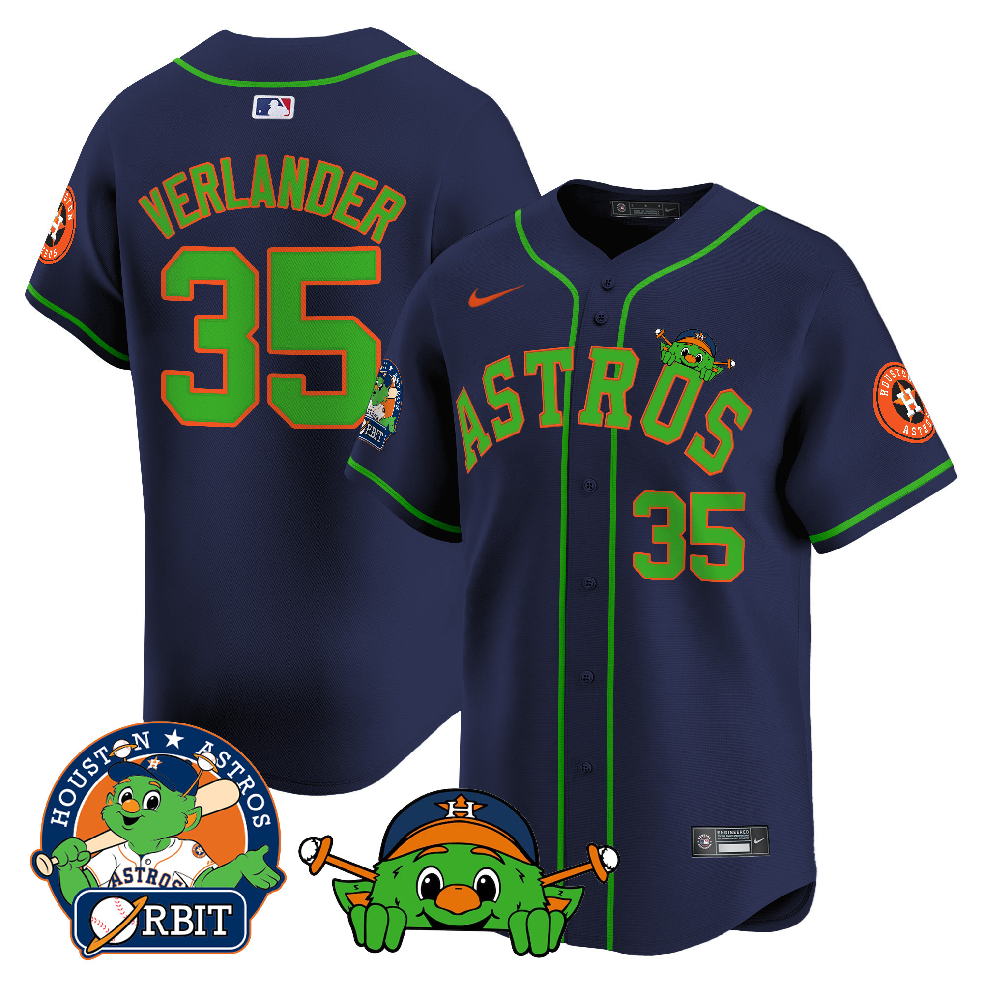 Men's Astros Orbit Patch Vapor Premier Limited Jersey V3 - All Stitched - Image 24
