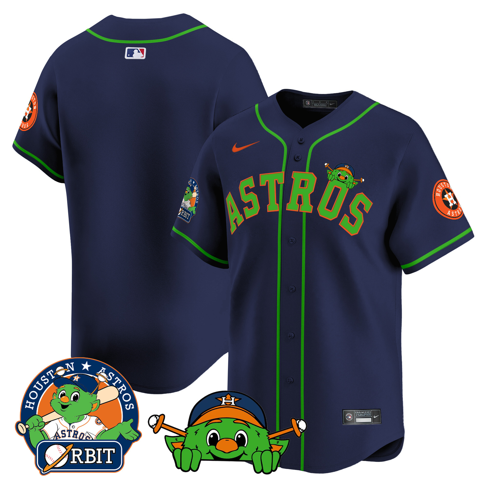 Men's Astros Orbit Patch Vapor Premier Limited Jersey V3 - All Stitched - Image 27