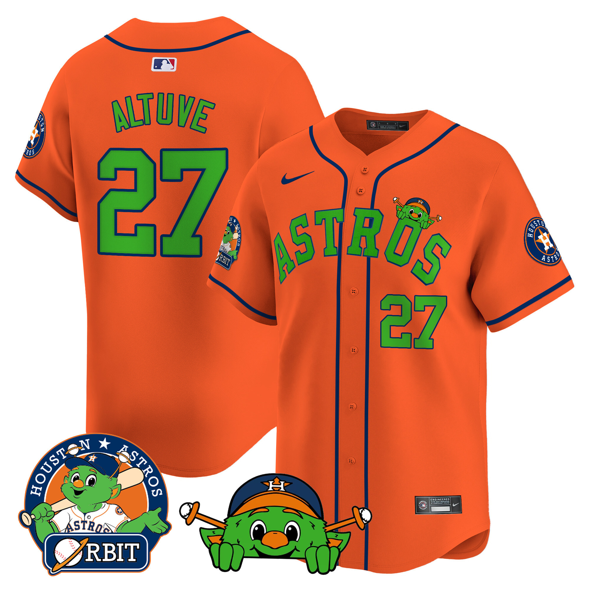 Men's Astros Orbit Patch Vapor Premier Limited Jersey V3 - All Stitched - Image 28