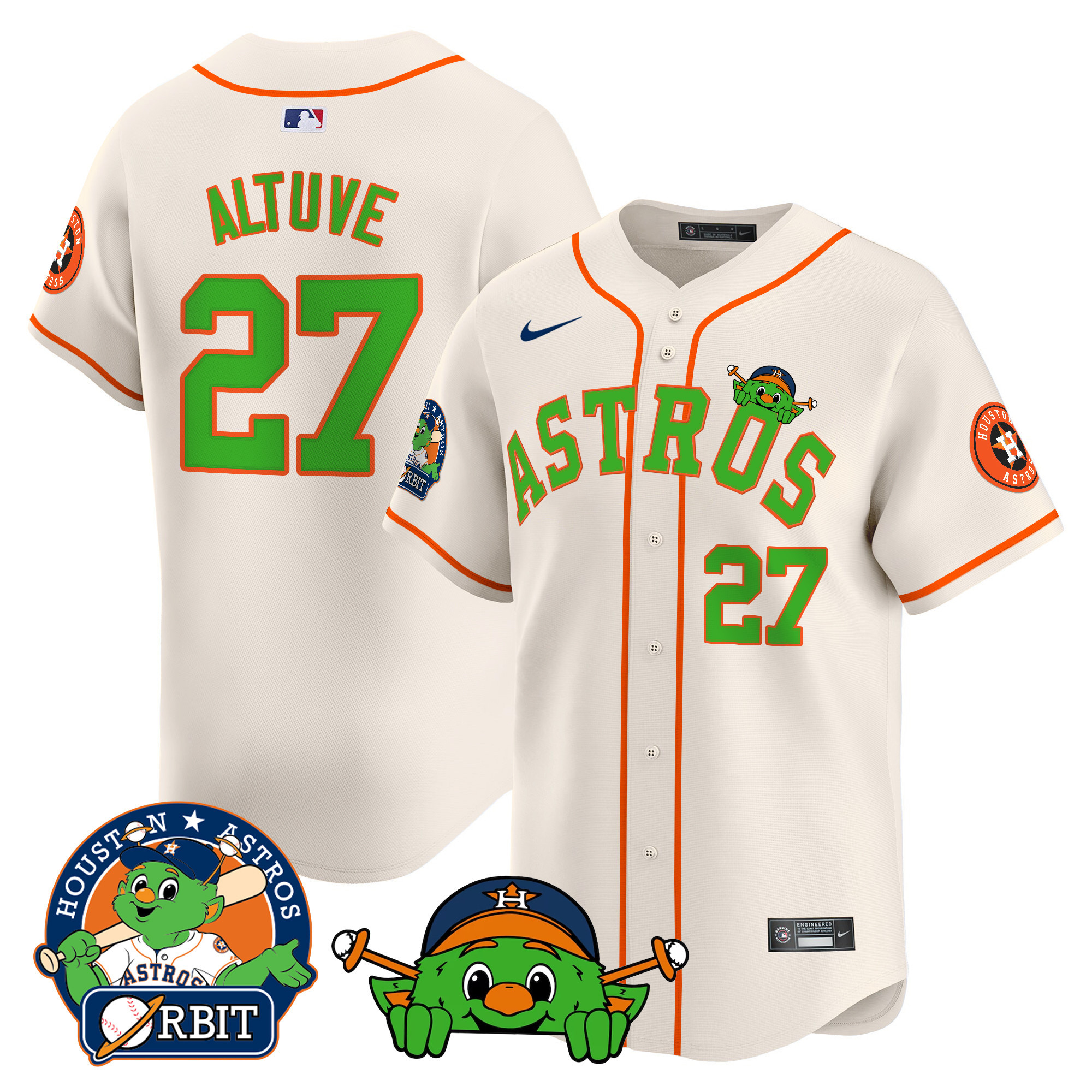 Men's Astros Orbit Patch Vapor Premier Limited Jersey V3 - All Stitched - Image 37