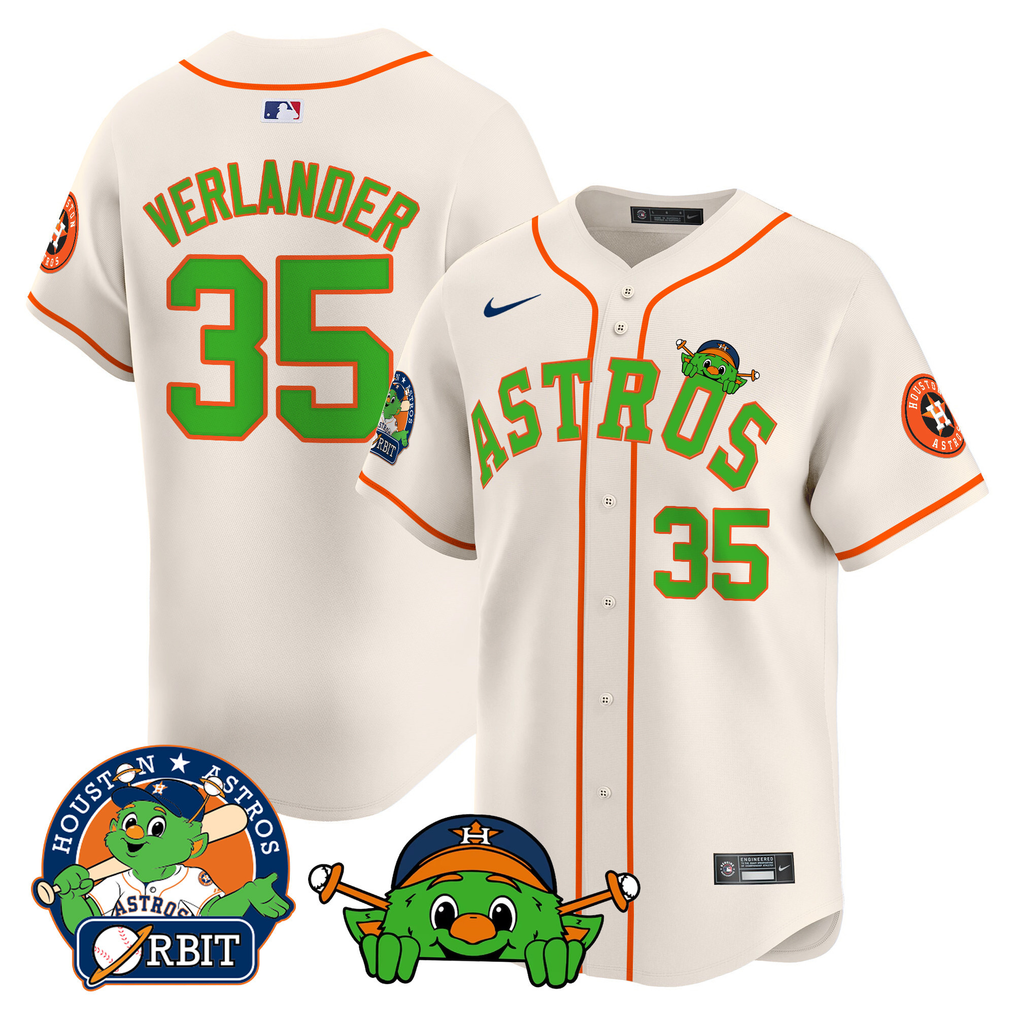 Men's Astros Orbit Patch Vapor Premier Limited Jersey V3 - All Stitched - Image 42