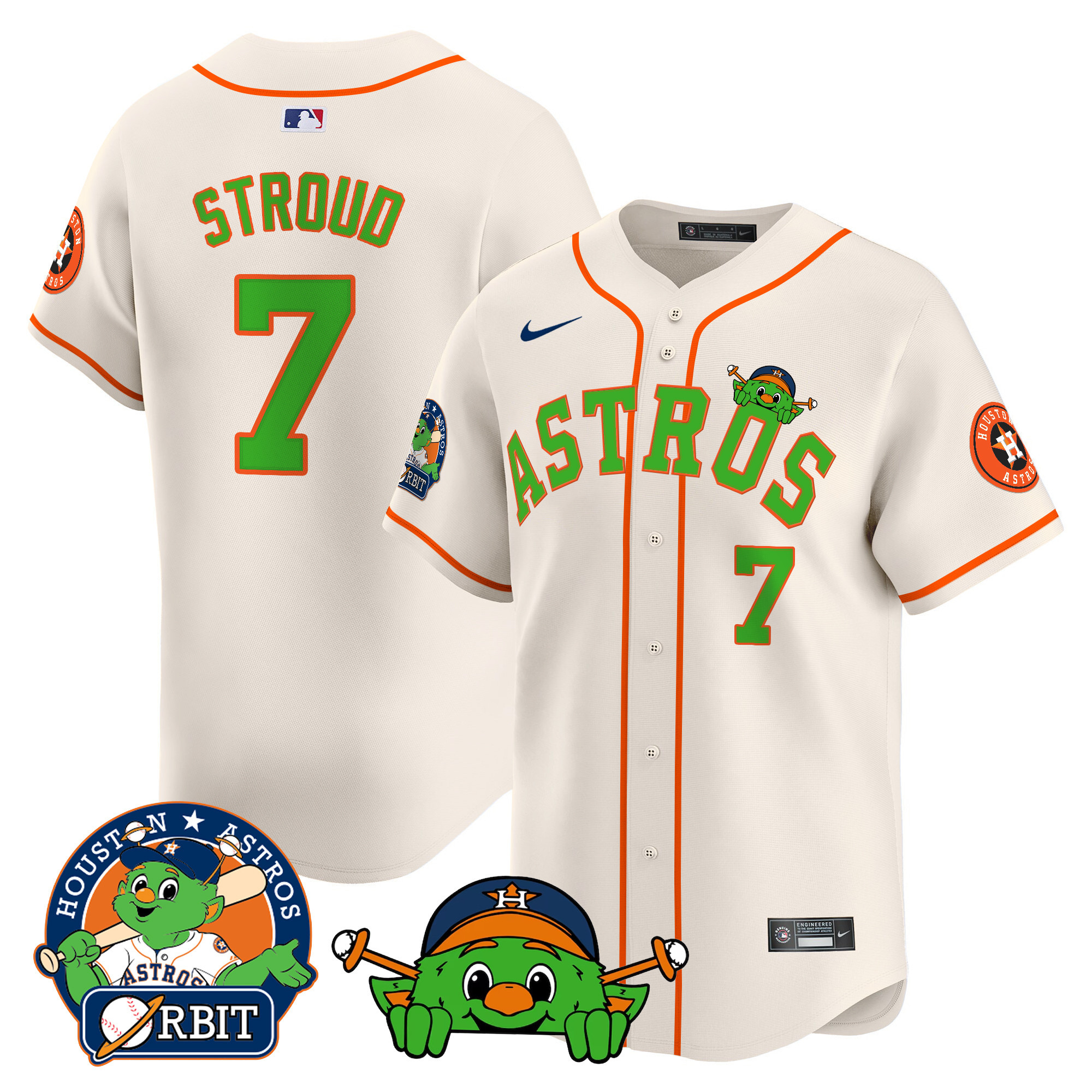 Men's Astros Orbit Patch Vapor Premier Limited Jersey V3 - All Stitched - Image 44