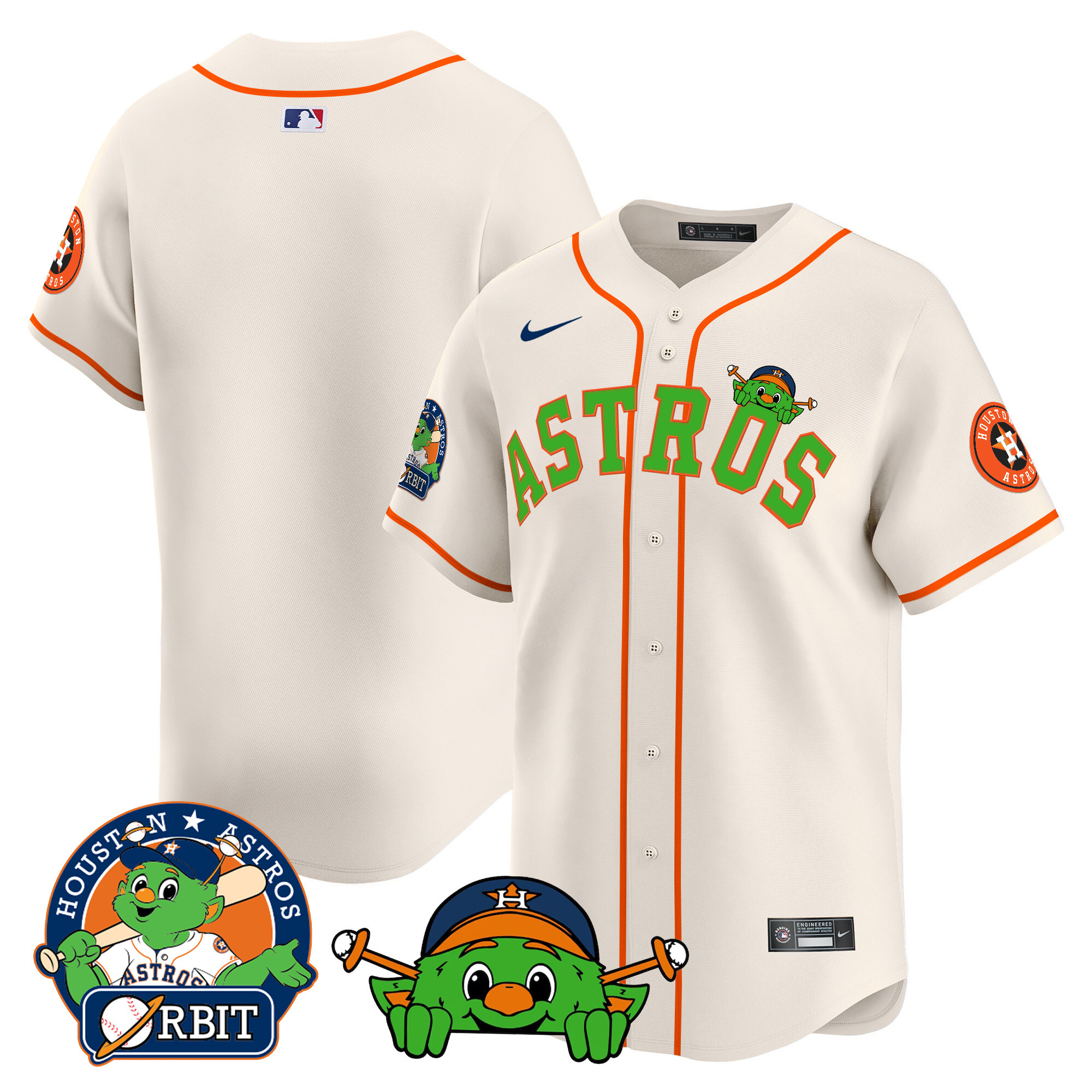 Men's Astros Orbit Patch Vapor Premier Limited Jersey V3 - All Stitched - Image 45