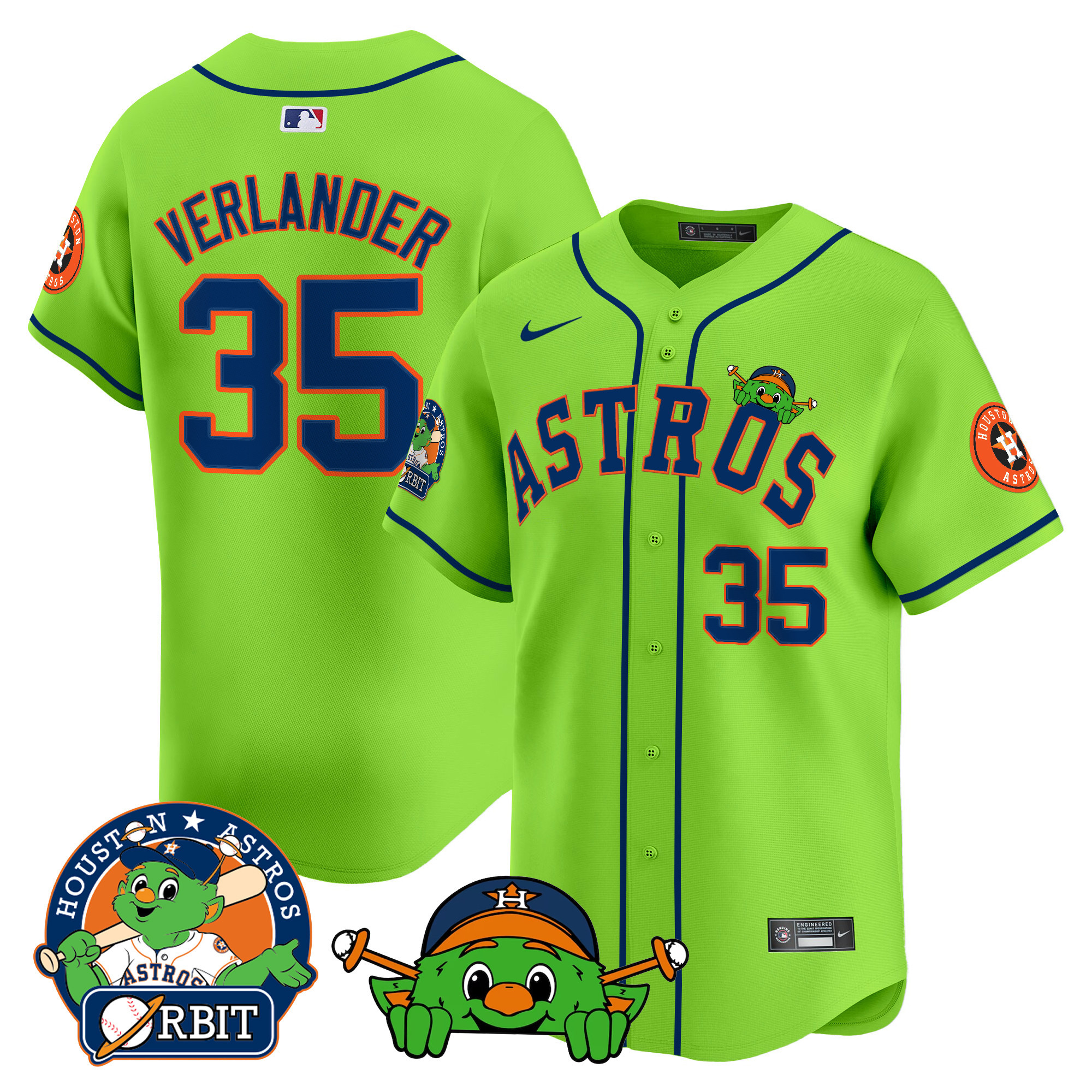 Men's Astros Orbit Patch Vapor Premier Limited Jersey V3 - All Stitched - Image 6
