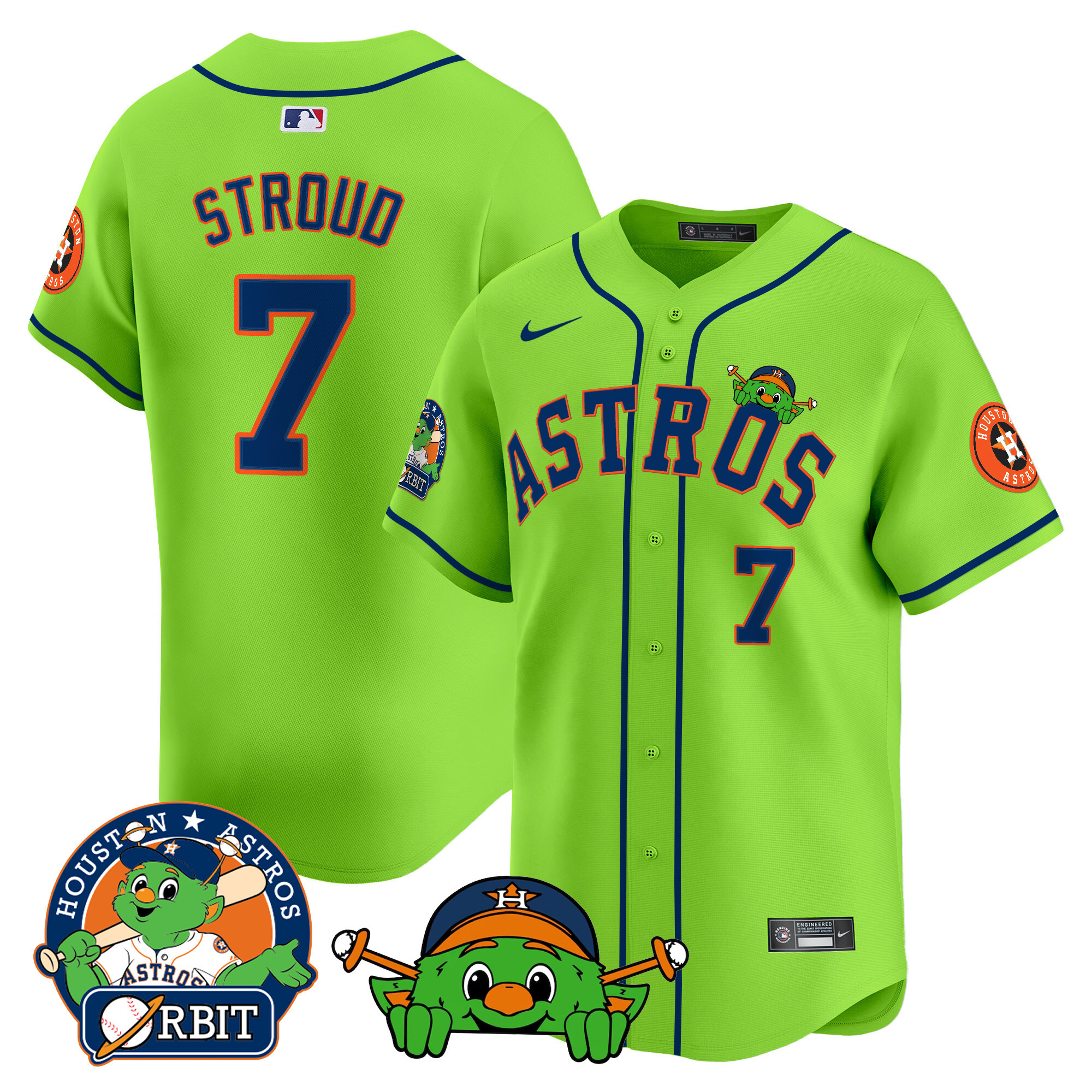 Men's Astros Orbit Patch Vapor Premier Limited Jersey V3 - All Stitched - Image 8
