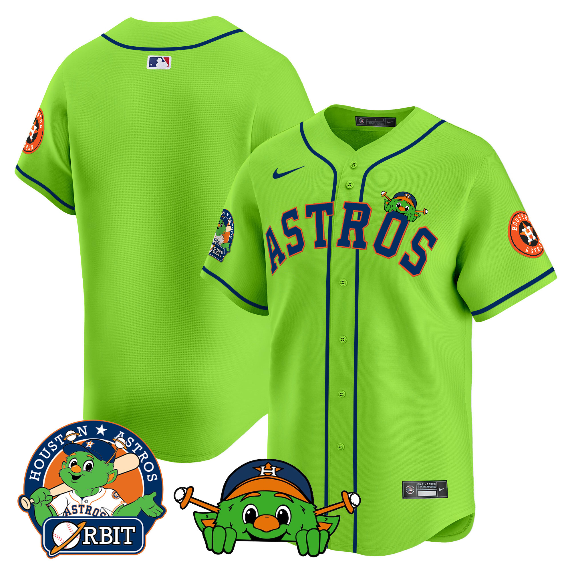 Men's Astros Orbit Patch Vapor Premier Limited Jersey V3 - All Stitched - Image 9