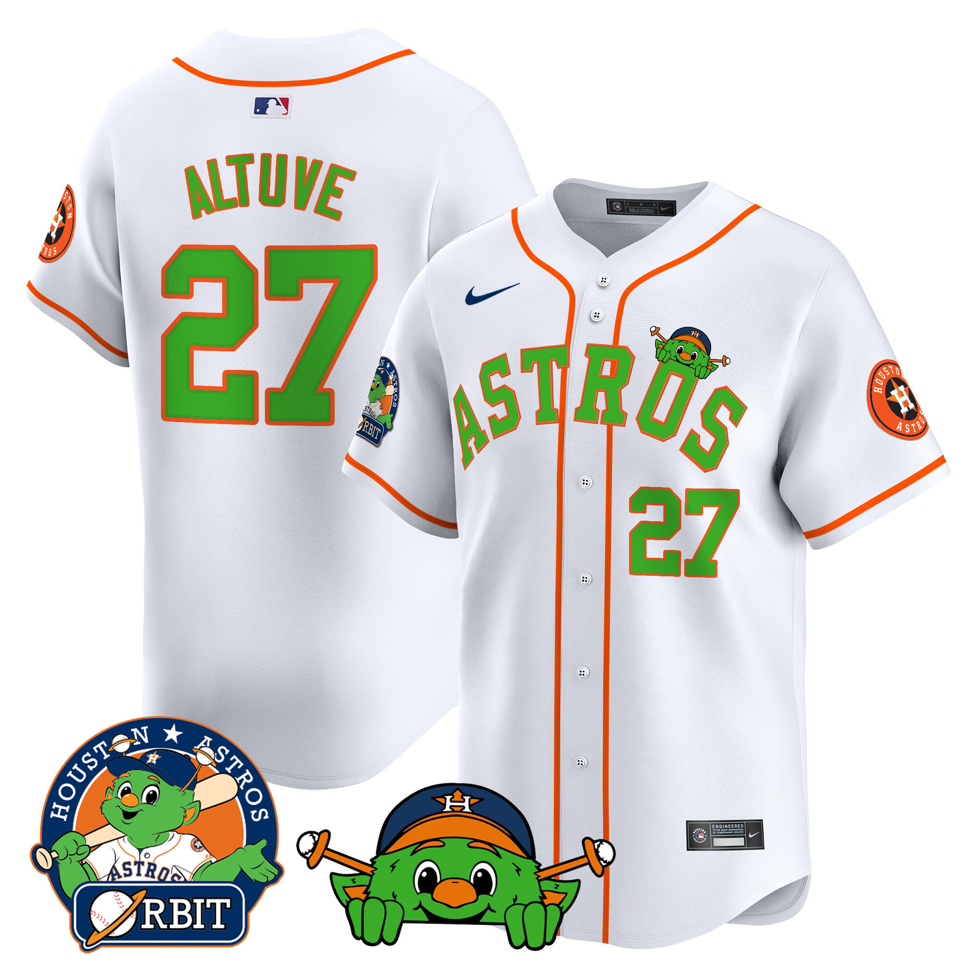 Men's Astros Orbit Patch Vapor Premier Limited Jersey V3 - All Stitched - Image 10