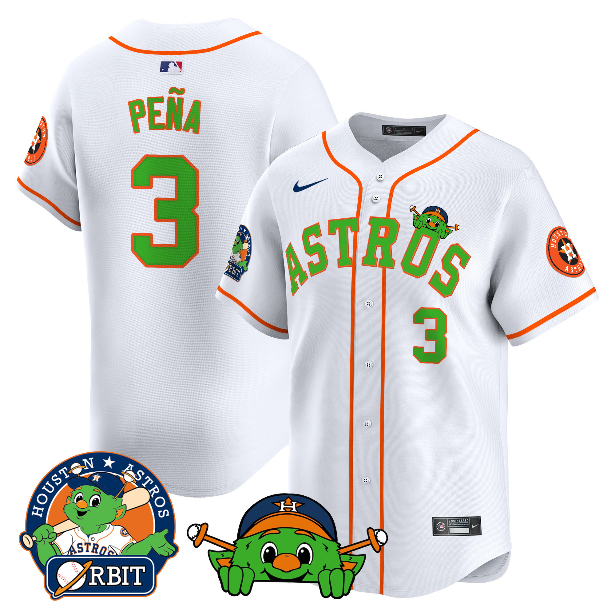 Men's Astros Orbit Patch Vapor Premier Limited Jersey V3 - All Stitched - Image 11