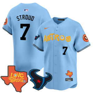 Men's Astros Love Street & Texans Patch Vapor Premier Limited Jersey - All Stitched