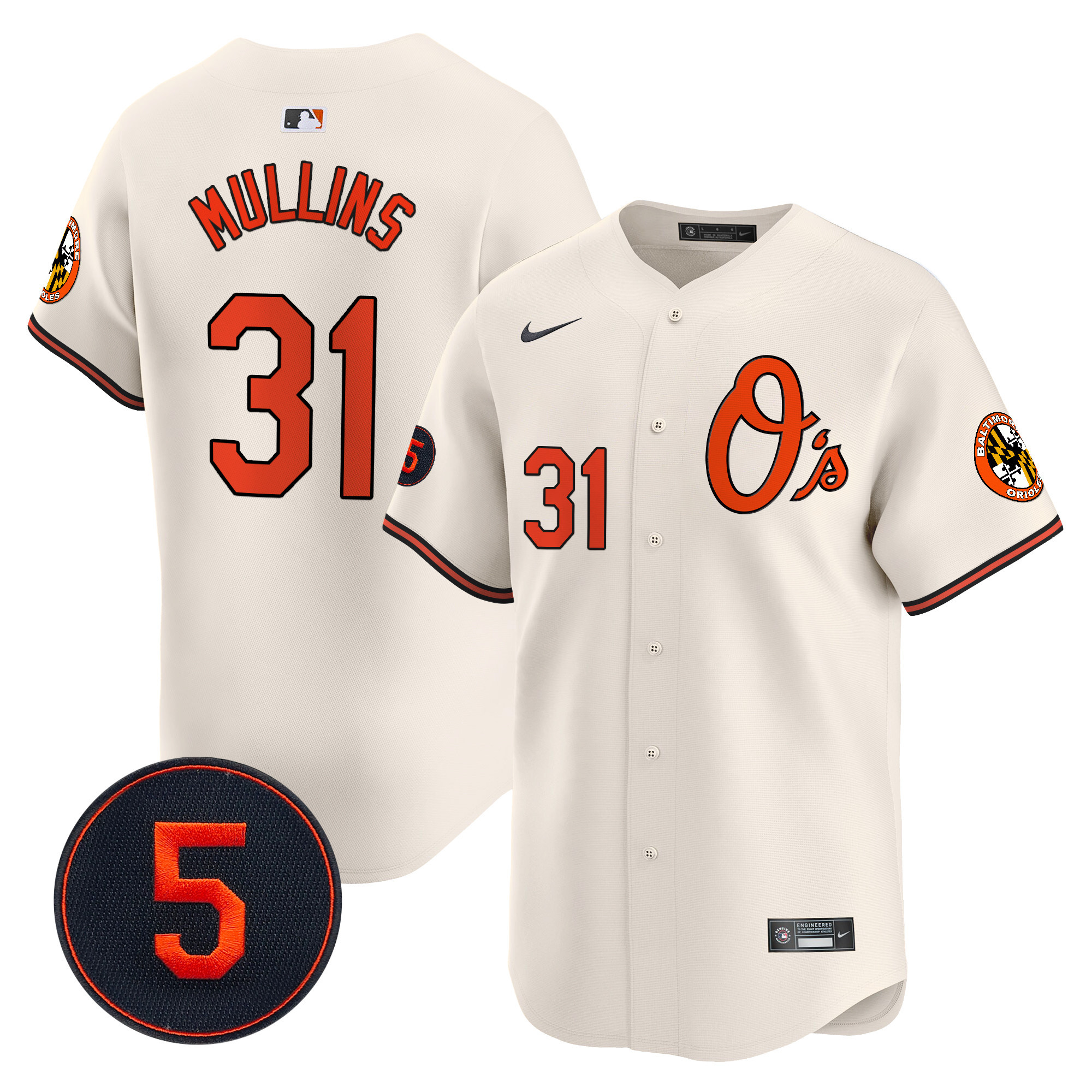 Men’s Baltimore Orioles Robinson Patch Vapor Premier Limited Jersey V4 - All Stitched - Image 4