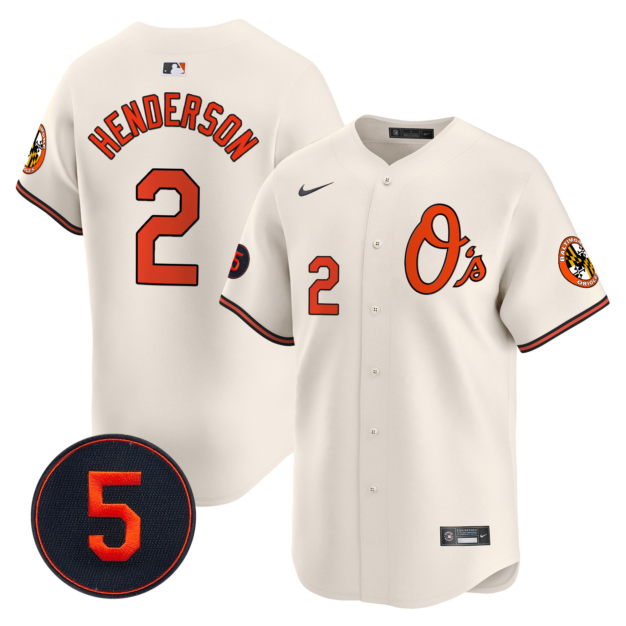 Men’s Baltimore Orioles Robinson Patch Vapor Premier Limited Jersey V4 - All Stitched - Image 7