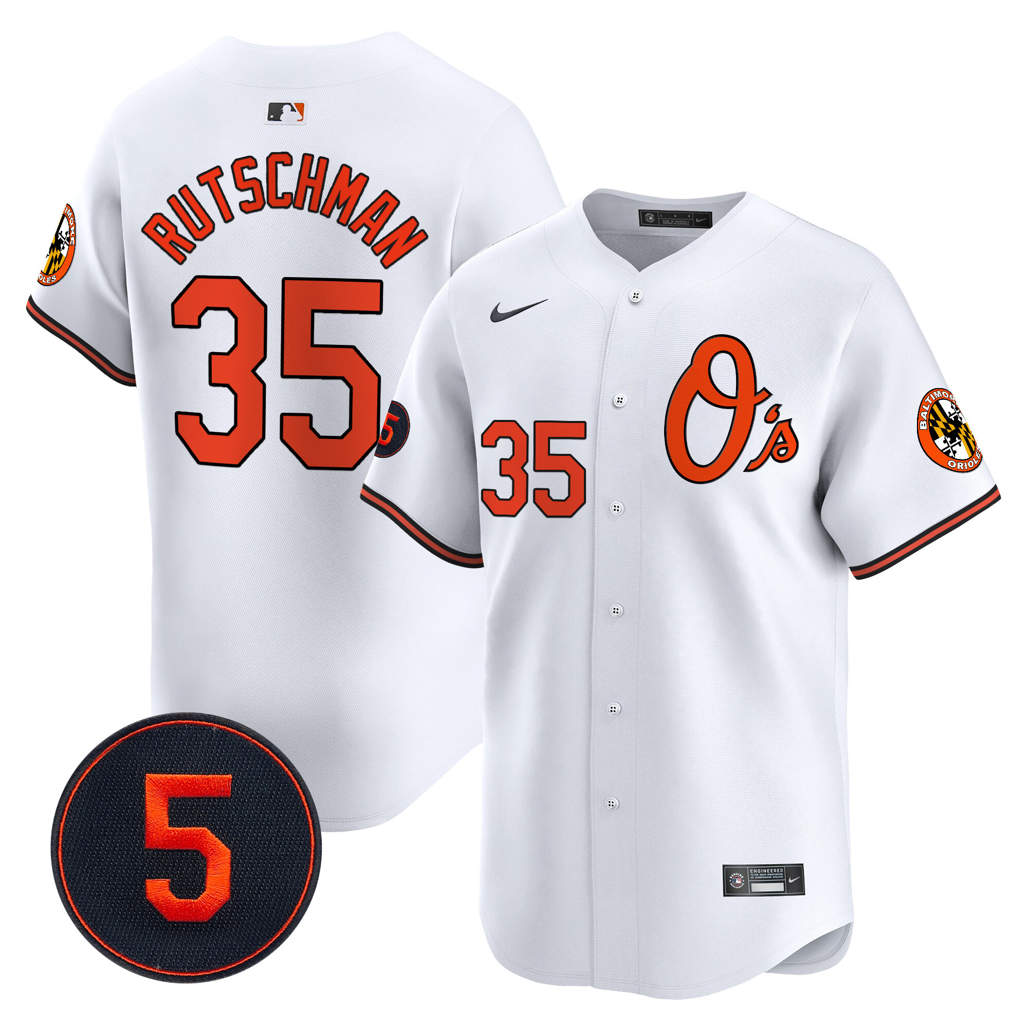 Men’s Baltimore Orioles Robinson Patch Vapor Premier Limited Jersey V4 - All Stitched - Image 9