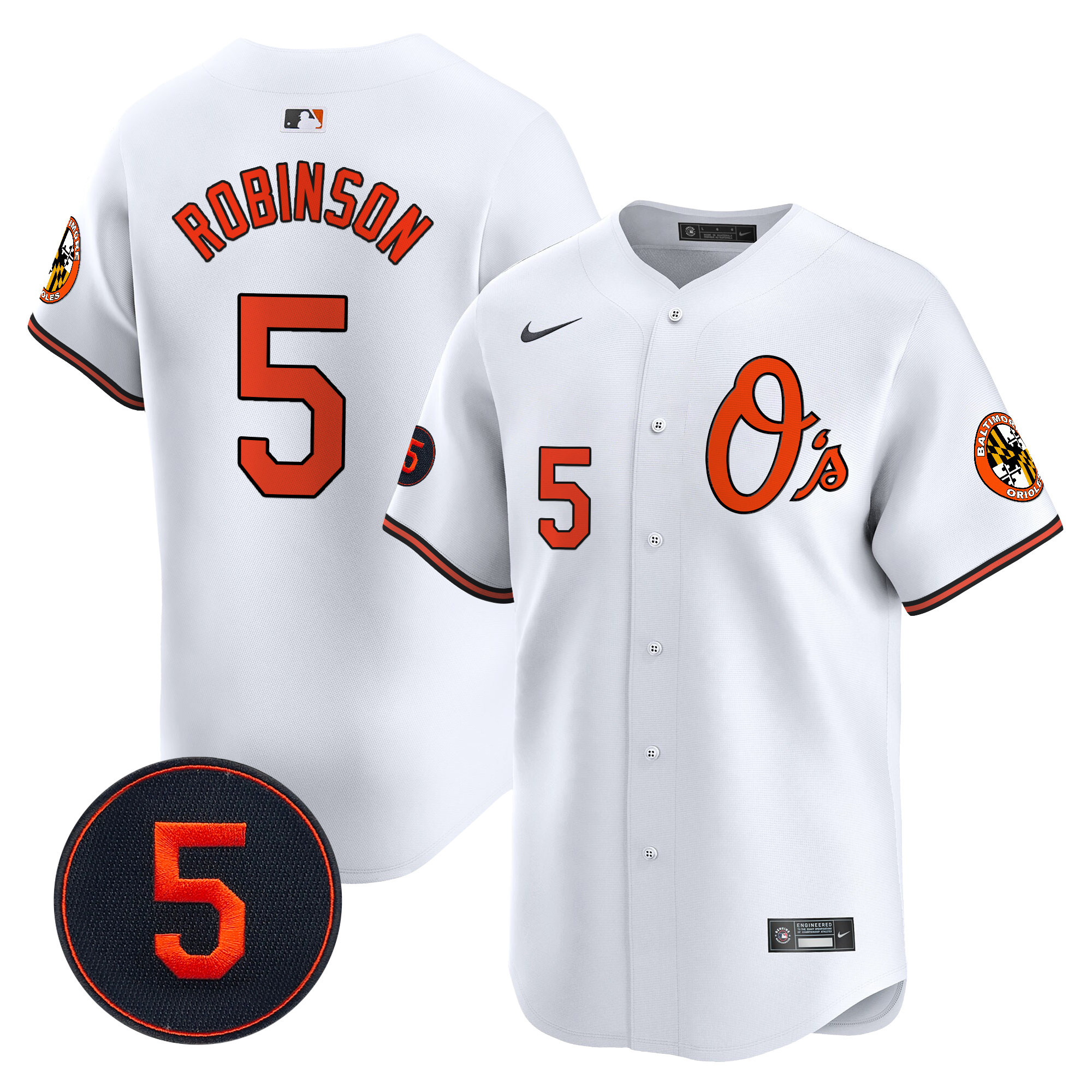 Men’s Baltimore Orioles Robinson Patch Vapor Premier Limited Jersey V4 - All Stitched - Image 10