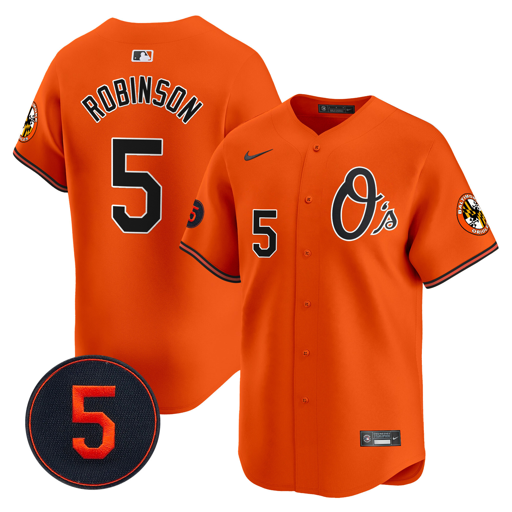 Men’s Baltimore Orioles Robinson Patch Vapor Premier Limited Jersey V4 - All Stitched - Image 26