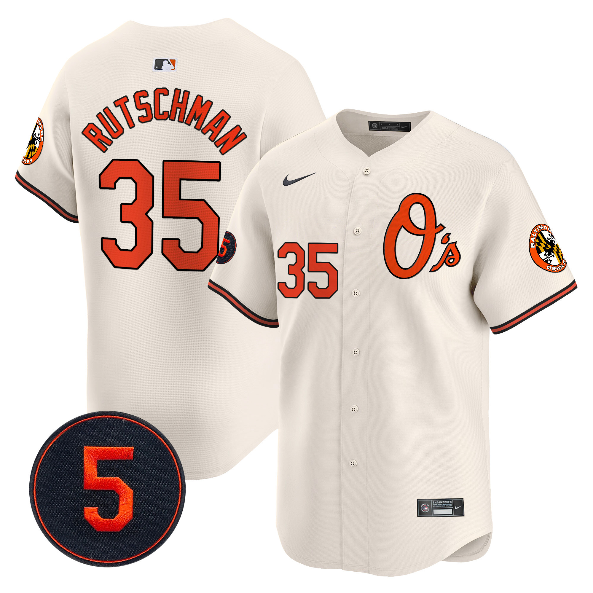 Men’s Baltimore Orioles Robinson Patch Vapor Premier Limited Jersey V4 - All Stitched