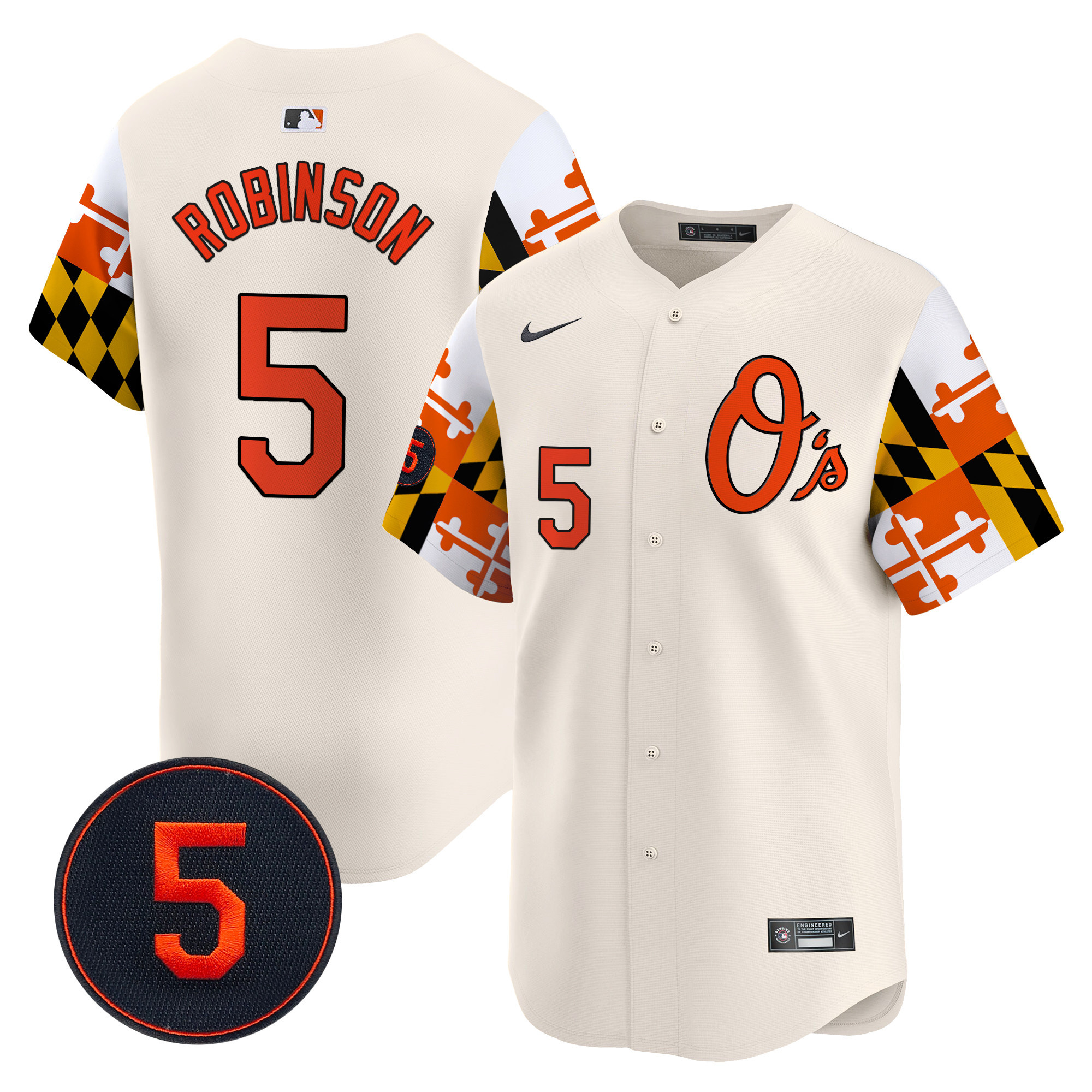 Men’s Baltimore Orioles Robinson Patch Vapor Premier Limited Jersey V5 - All Stitched - Image 2