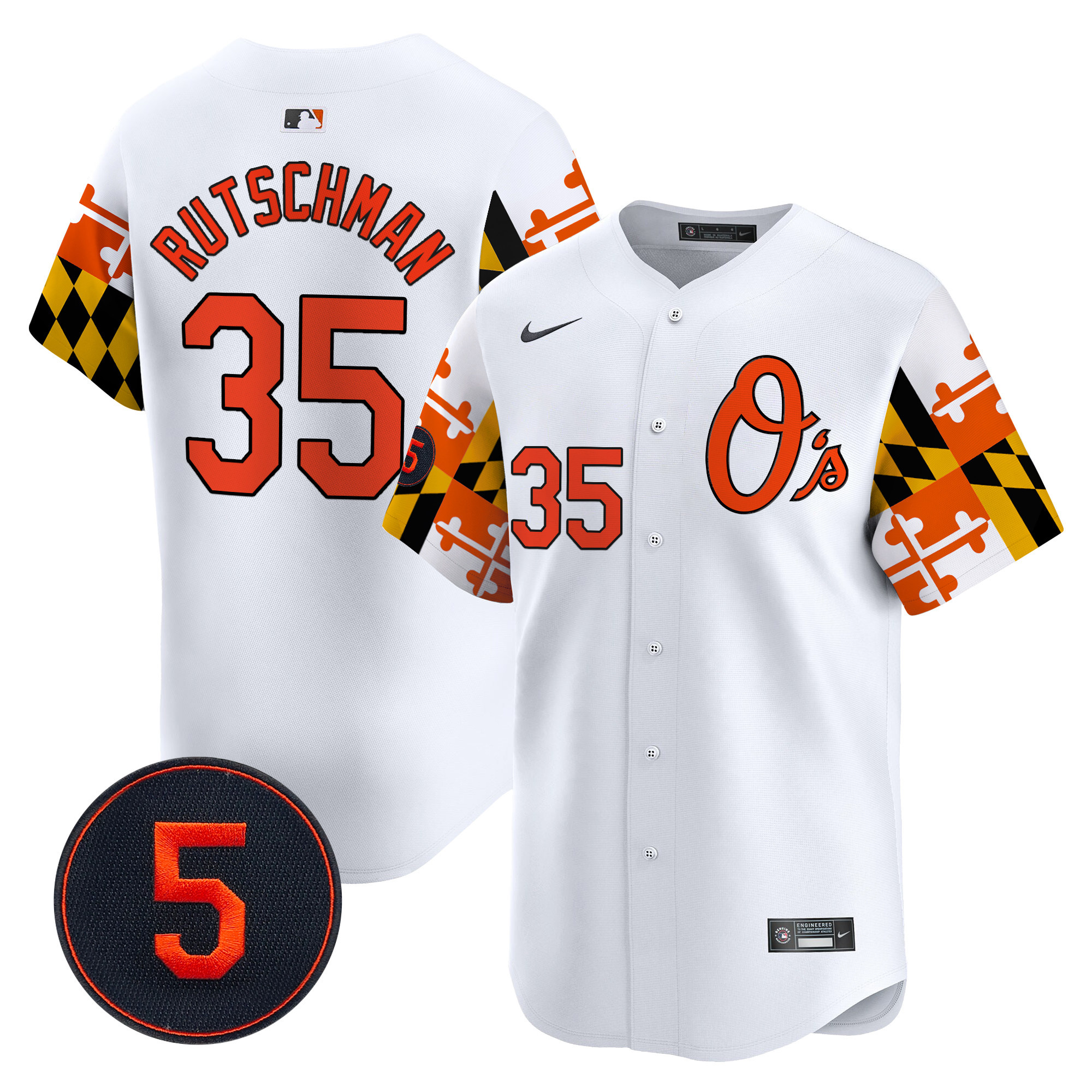 Men’s Baltimore Orioles Robinson Patch Vapor Premier Limited Jersey V5 - All Stitched - Image 9
