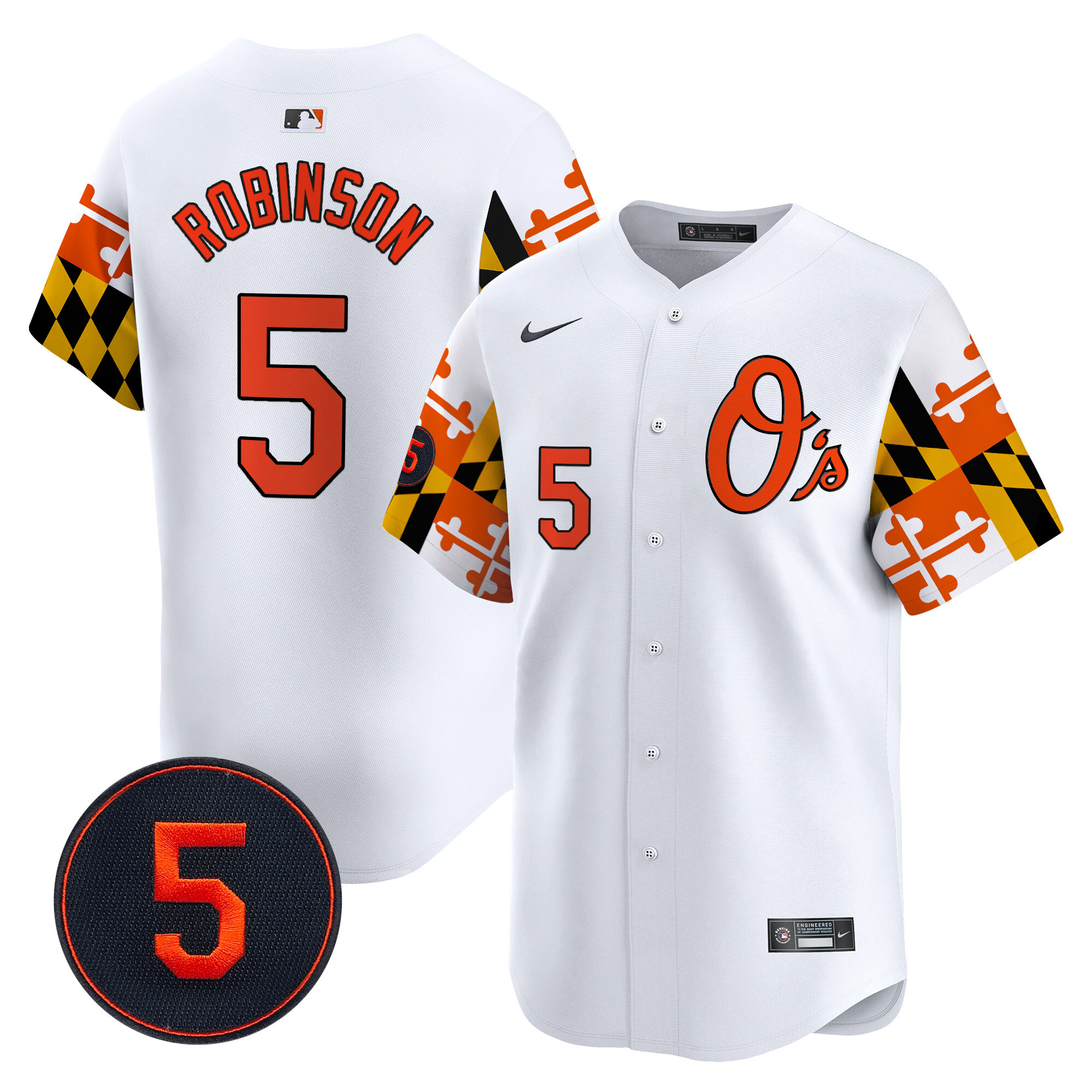 Men’s Baltimore Orioles Robinson Patch Vapor Premier Limited Jersey V5 - All Stitched - Image 10
