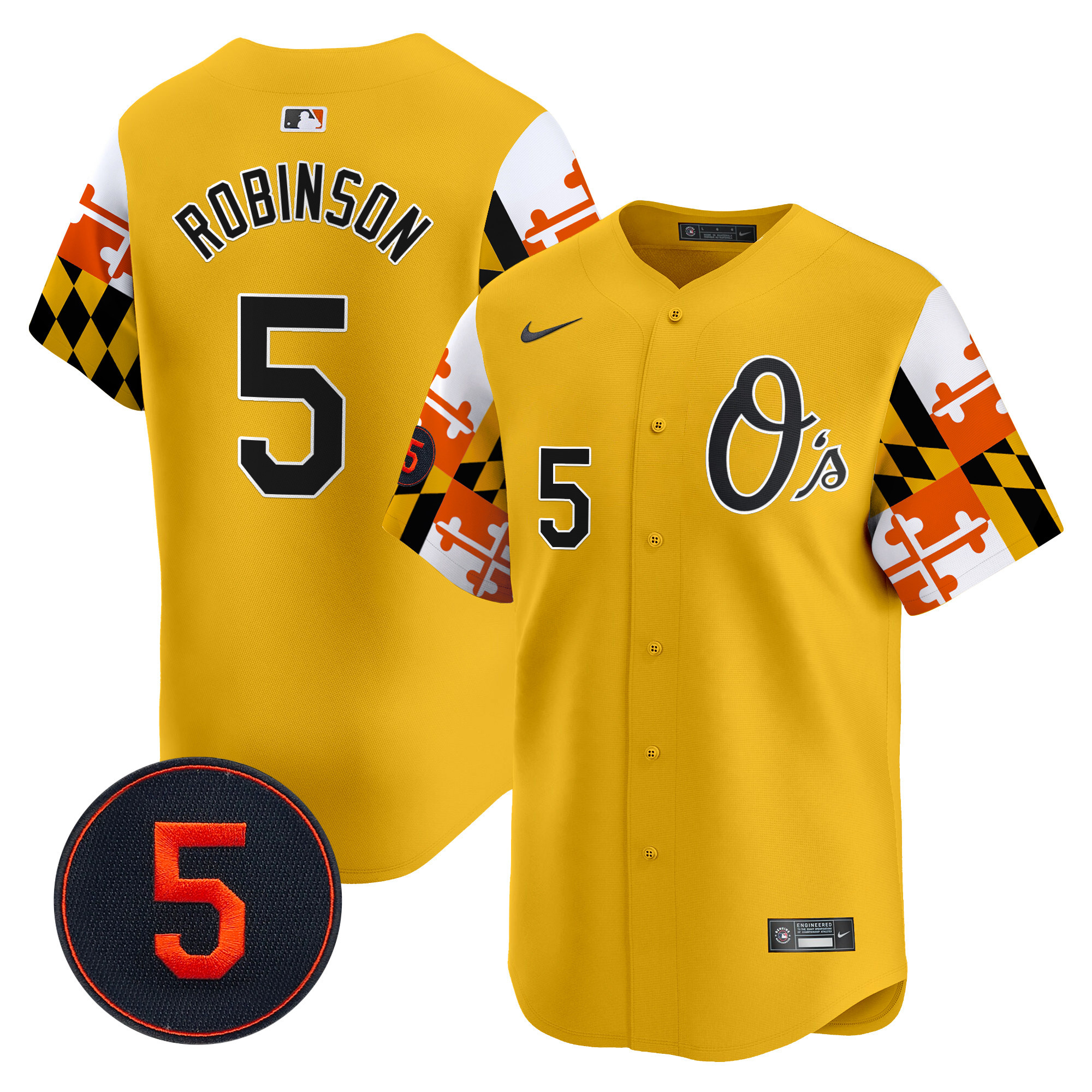 Men’s Baltimore Orioles Robinson Patch Vapor Premier Limited Jersey V5 - All Stitched - Image 42
