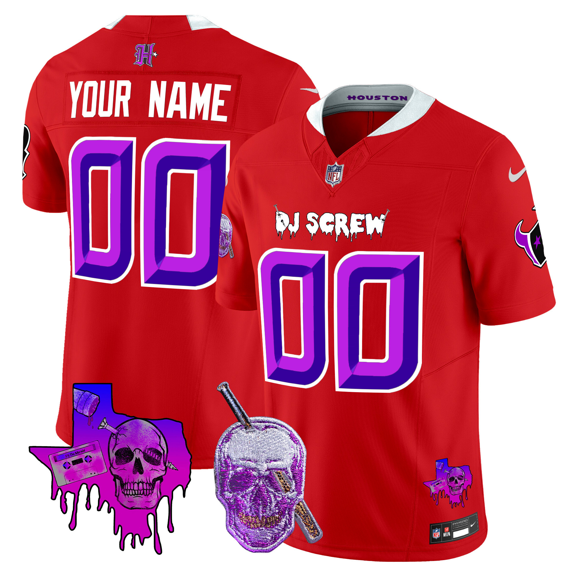 Houston Texans DJ Screw Vapor Limited Custom Jersey - All Stitched - Image 4