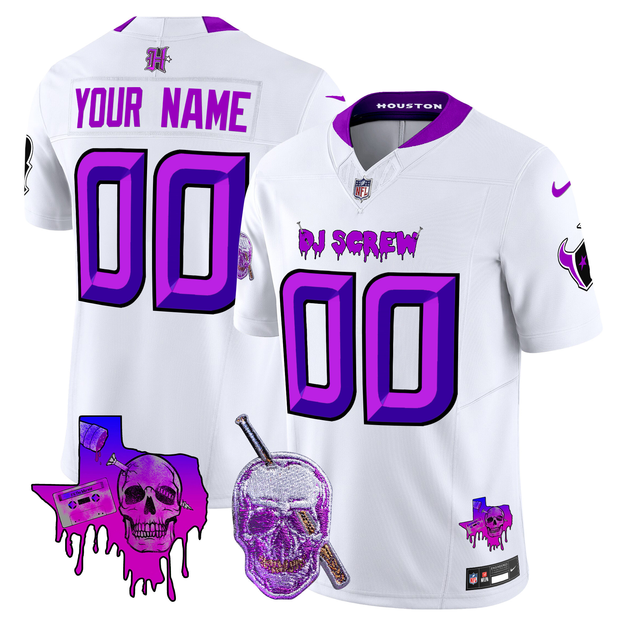 Houston Texans DJ Screw Vapor Limited Custom Jersey - All Stitched - Image 6