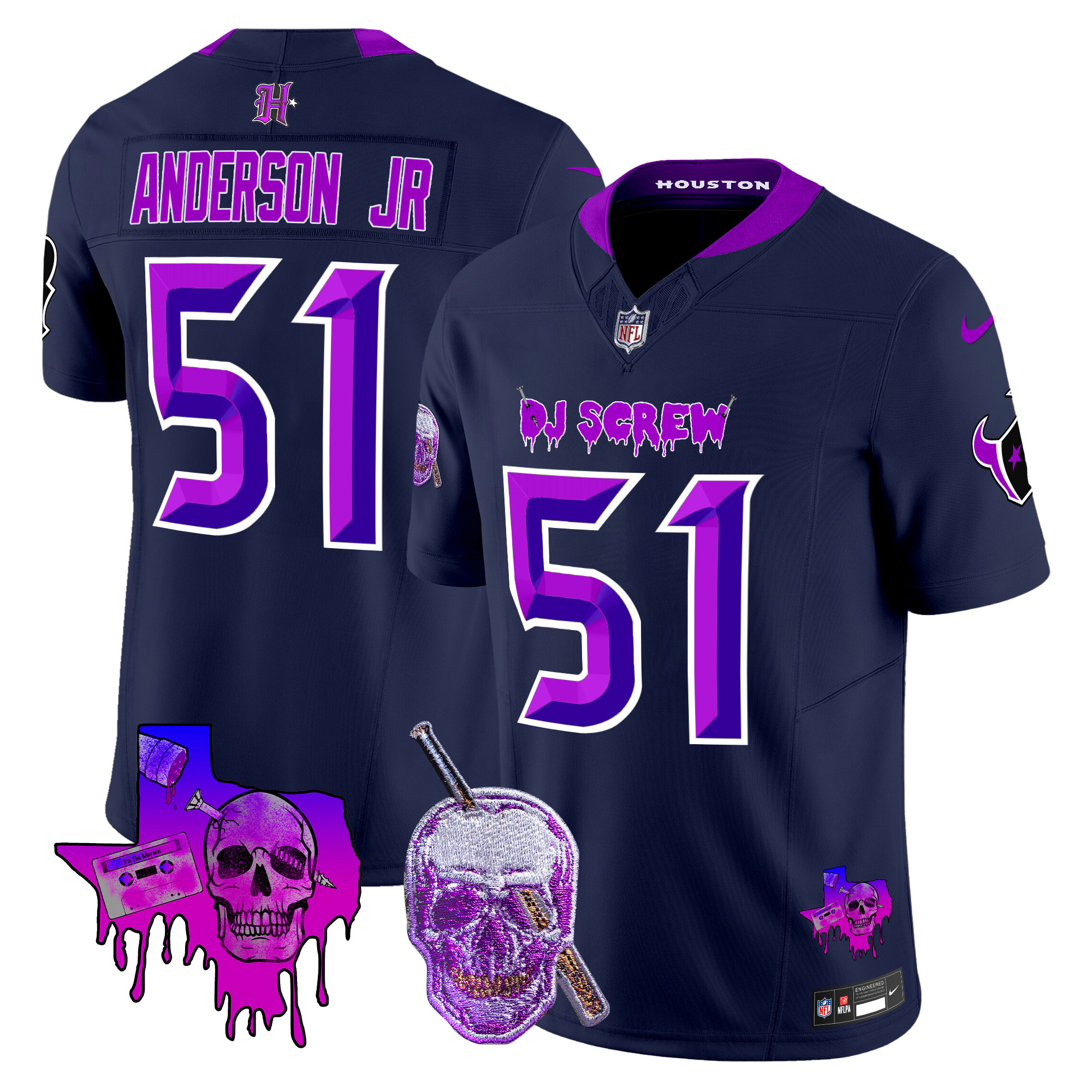 Men's Houston Texans DJ Screw Vapor Limited Jersey - All Stitched - Image 29