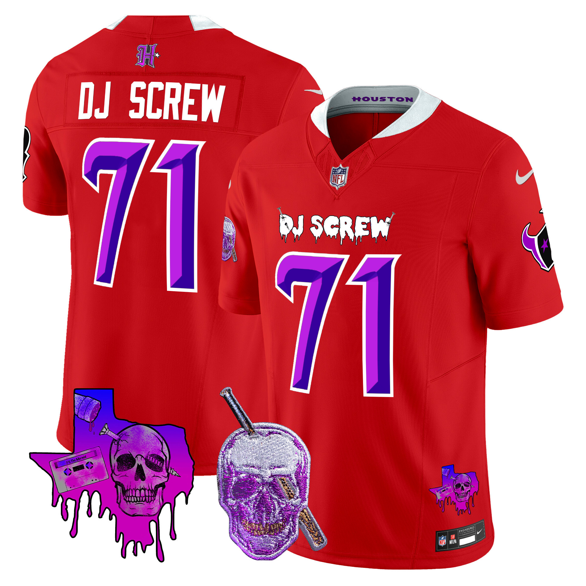 Men's Houston Texans DJ Screw Vapor Limited Jersey - All Stitched - Image 32