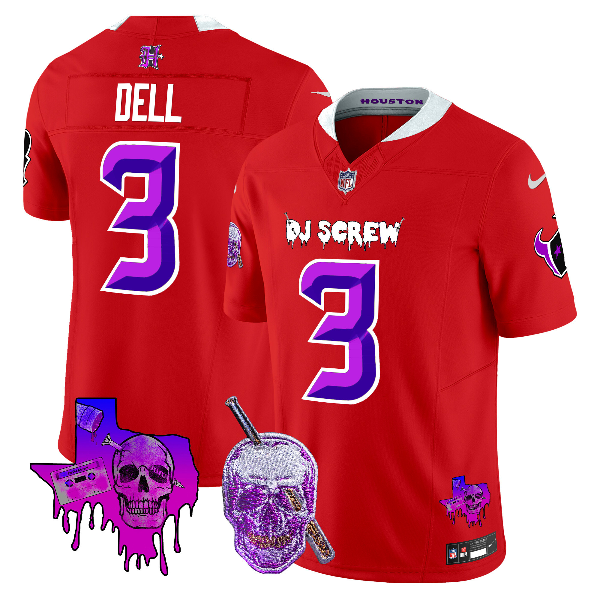Men's Houston Texans DJ Screw Vapor Limited Jersey - All Stitched - Image 36
