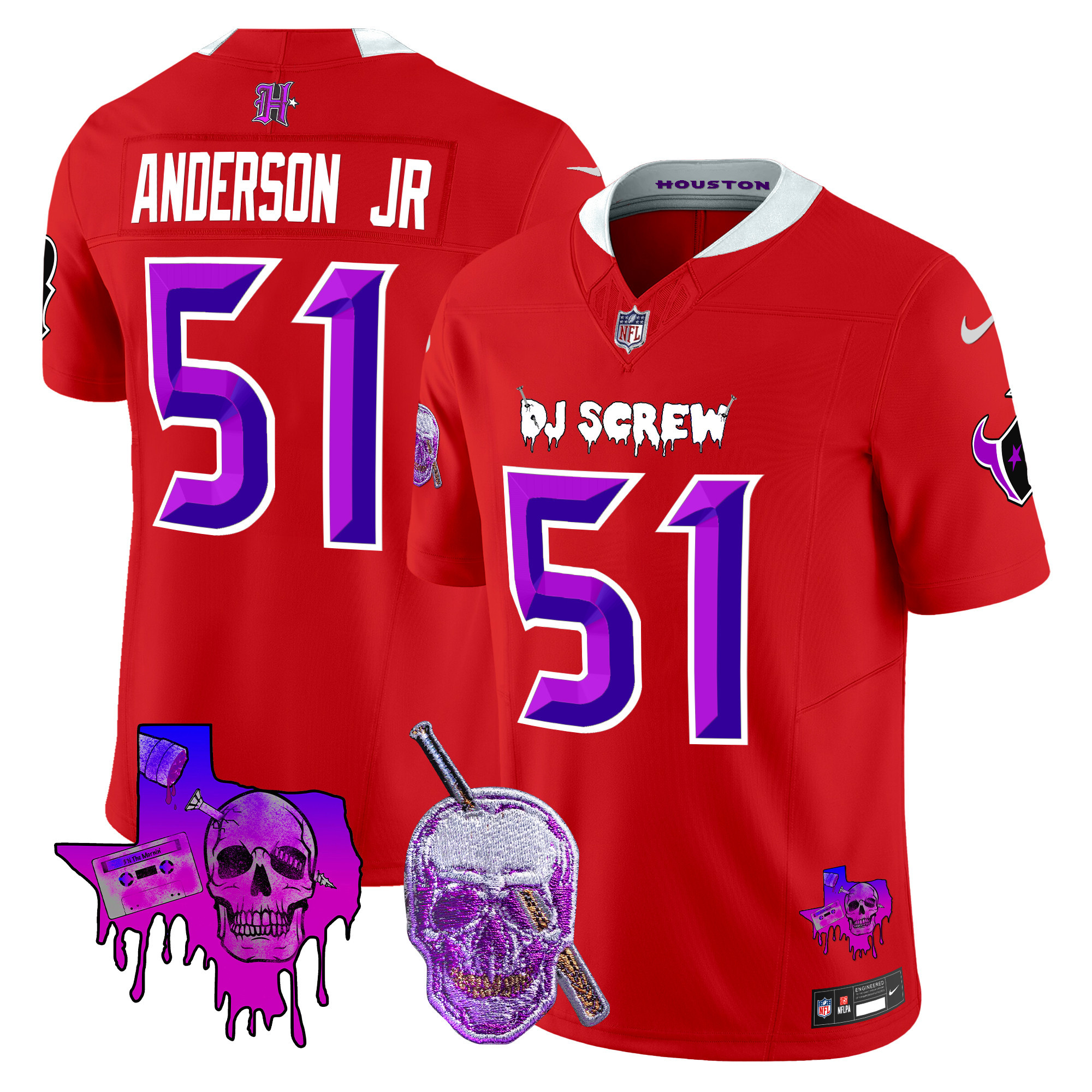 Men's Houston Texans DJ Screw Vapor Limited Jersey - All Stitched - Image 39
