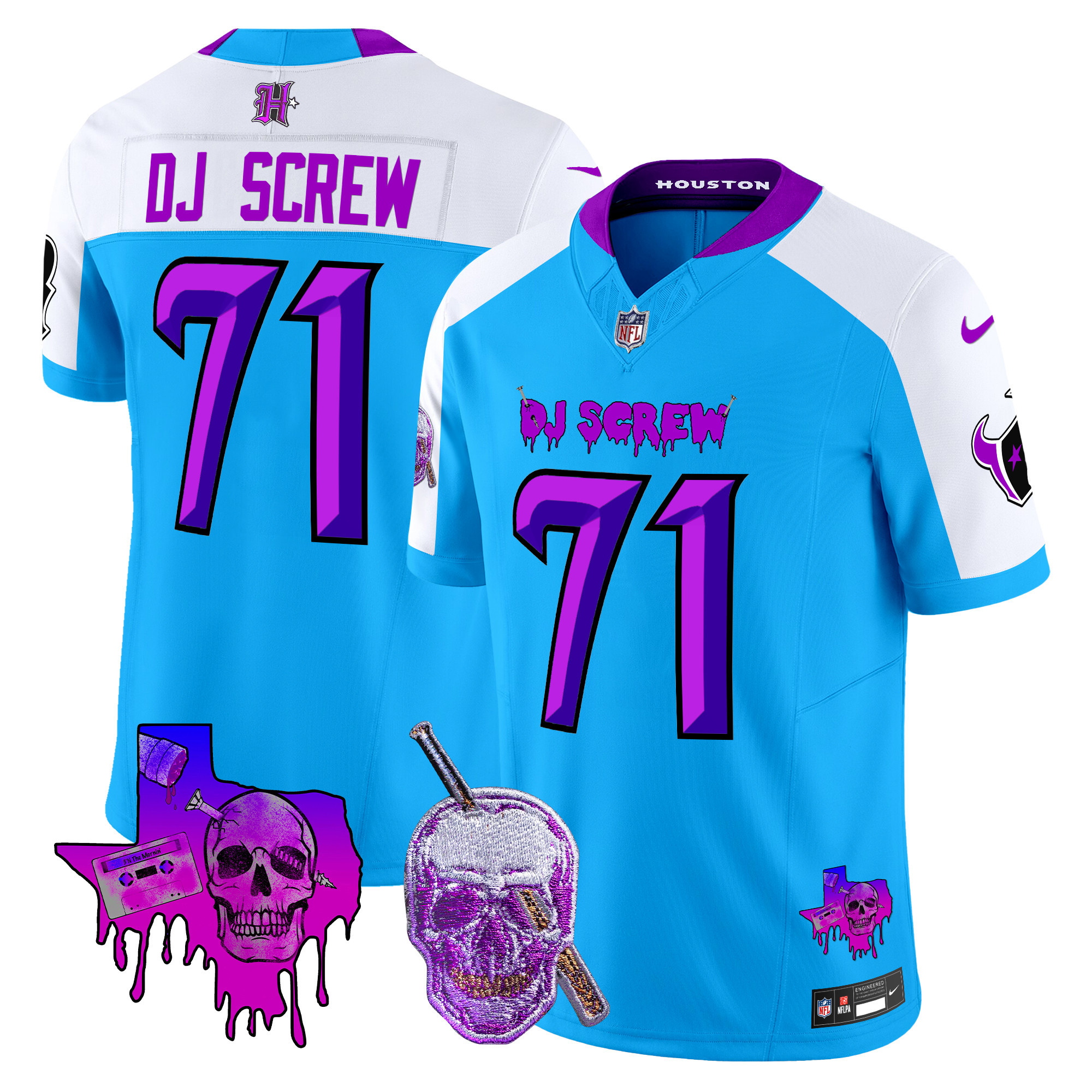 Men's Houston Texans DJ Screw Vapor Limited Jersey - All Stitched - Image 42