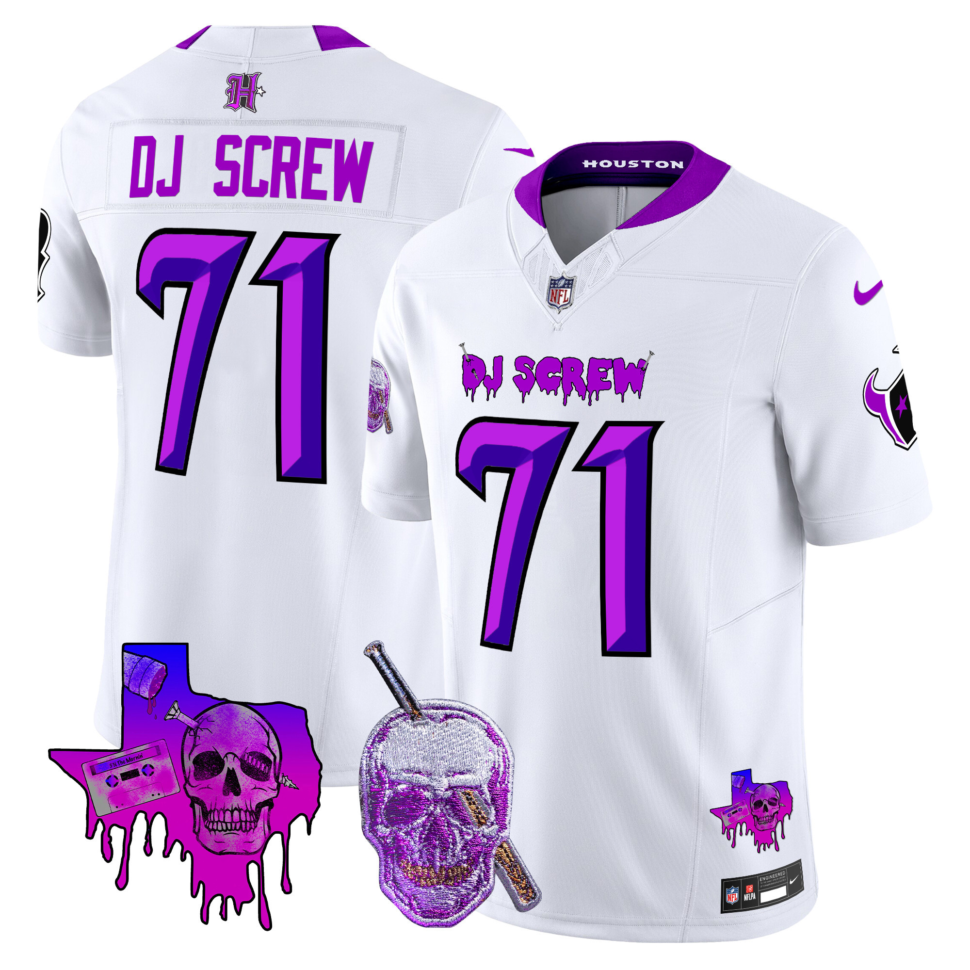 Men's Houston Texans DJ Screw Vapor Limited Jersey - All Stitched - Image 52