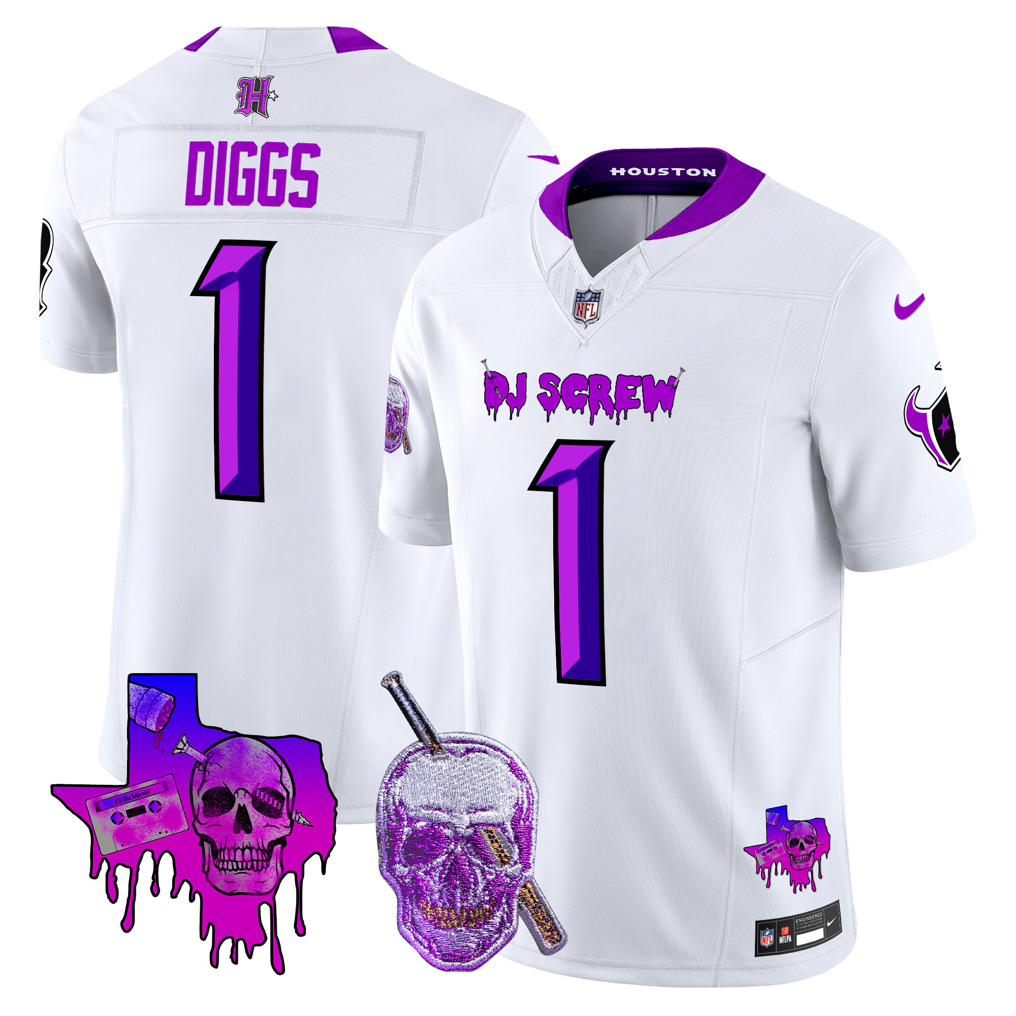 Men's Houston Texans DJ Screw Vapor Limited Jersey - All Stitched - Image 54