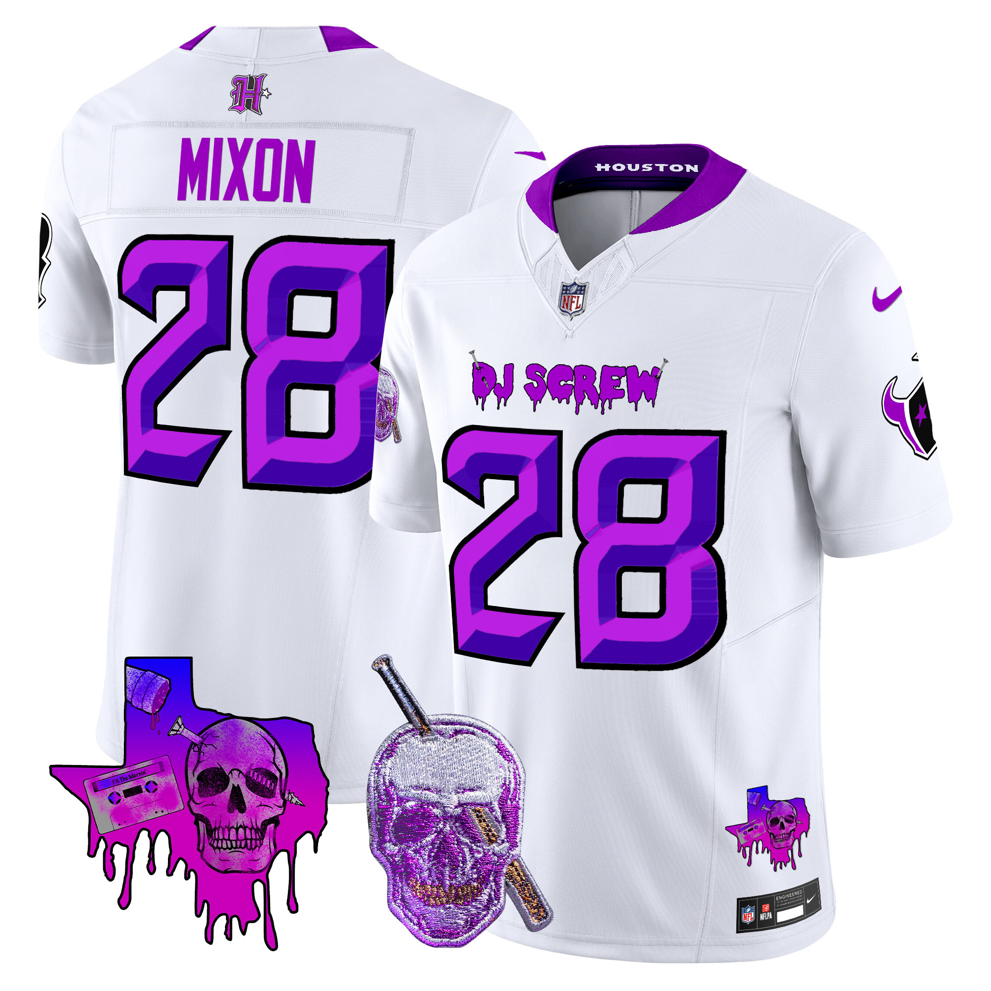Men's Houston Texans DJ Screw Vapor Limited Jersey - All Stitched - Image 55