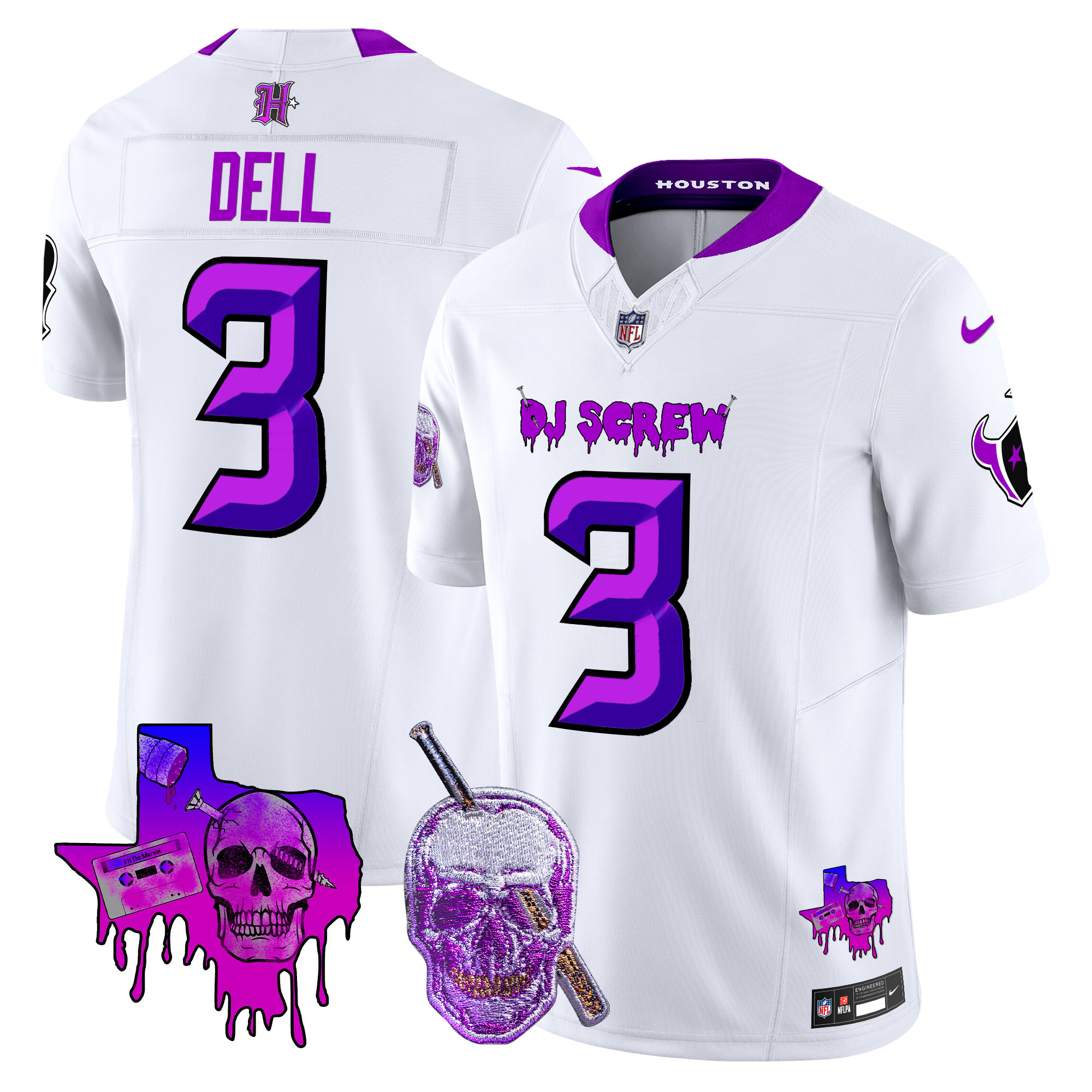 Men's Houston Texans DJ Screw Vapor Limited Jersey - All Stitched - Image 56