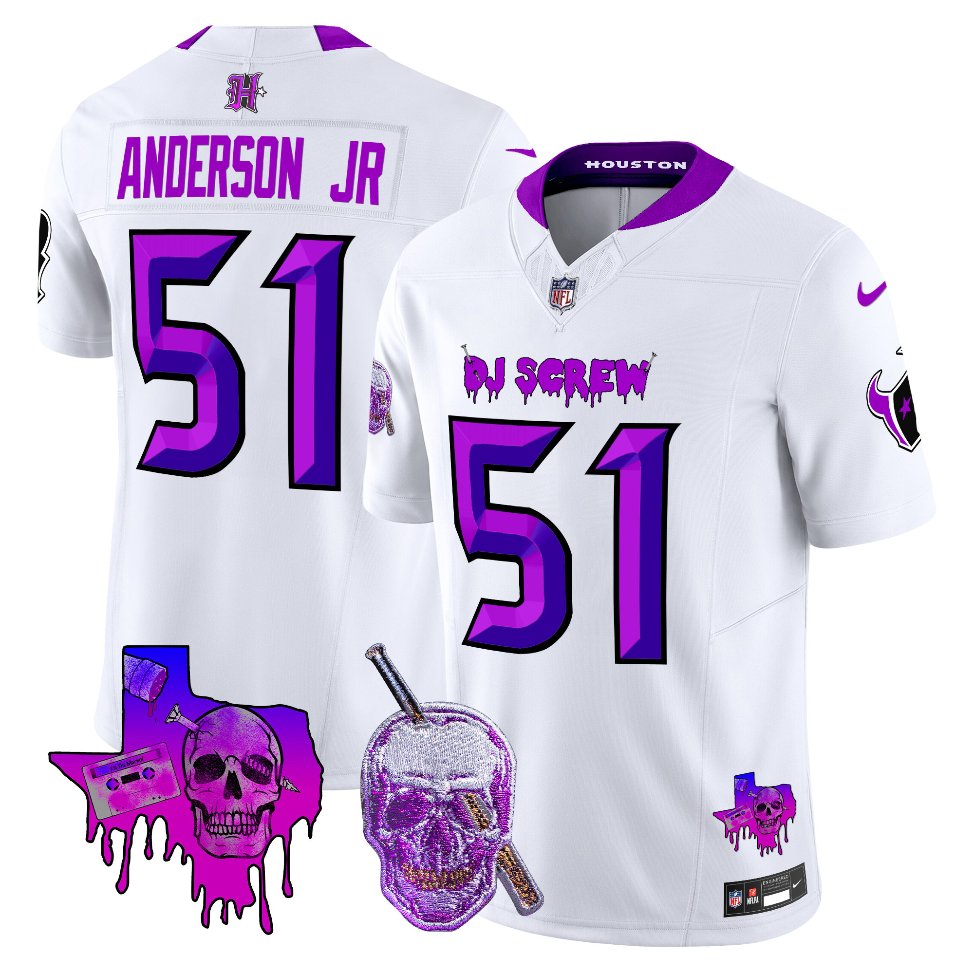 Men's Houston Texans DJ Screw Vapor Limited Jersey - All Stitched - Image 59