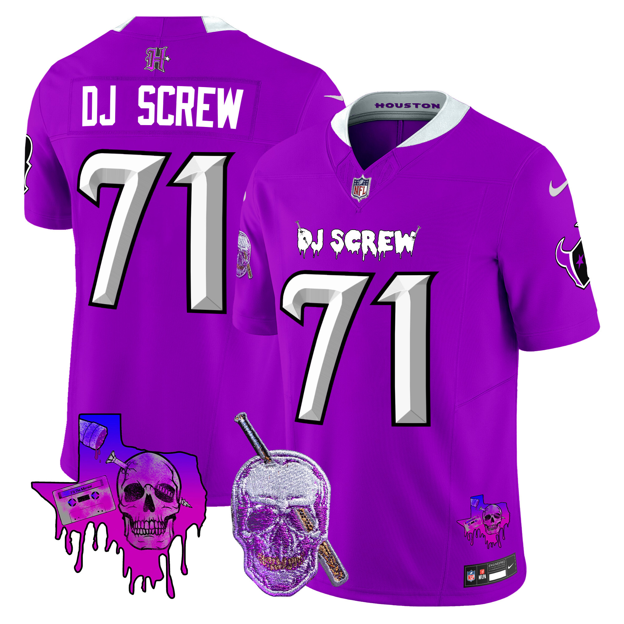 Men's Houston Texans DJ Screw Vapor Limited Jersey - All Stitched - Image 2