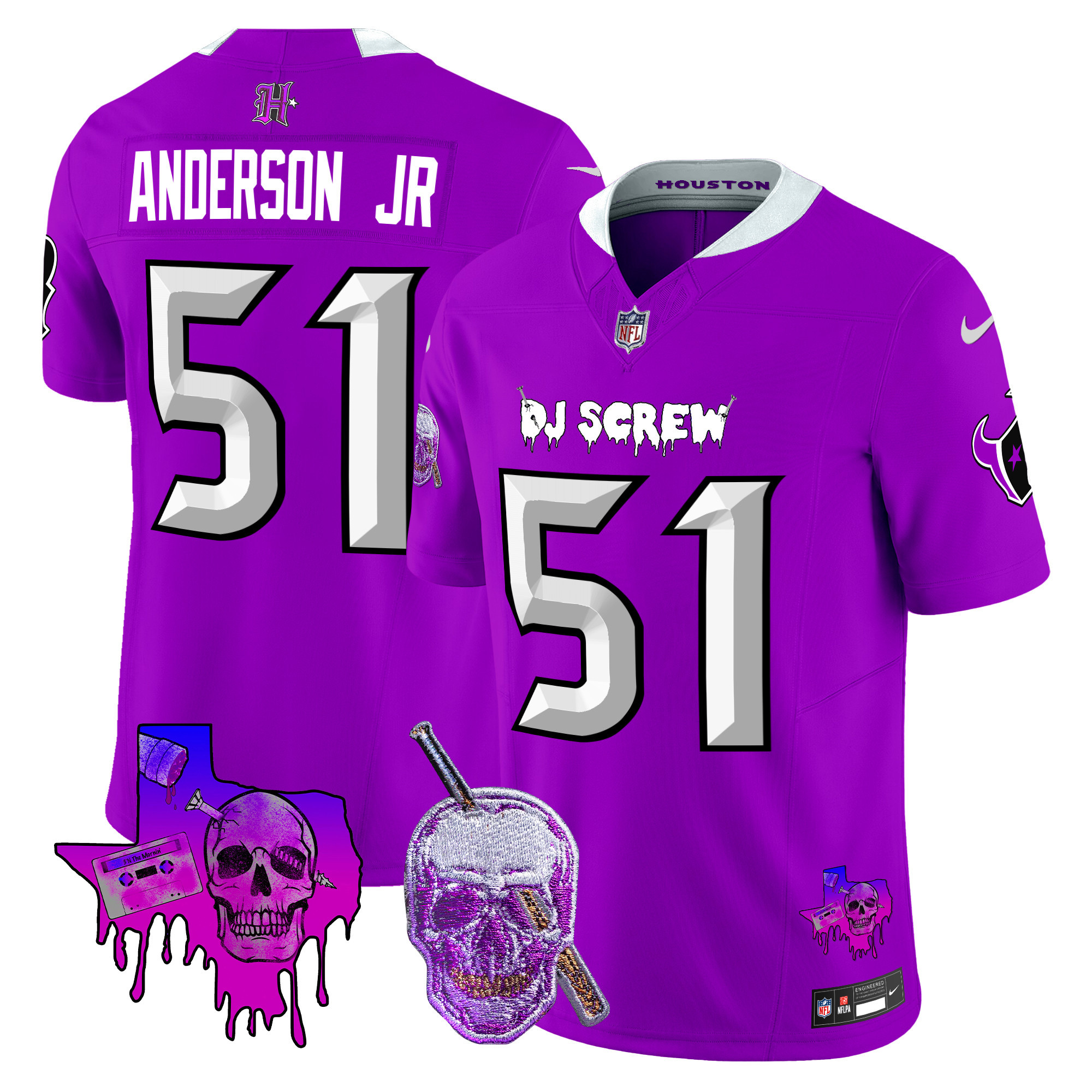 Men's Houston Texans DJ Screw Vapor Limited Jersey - All Stitched - Image 9