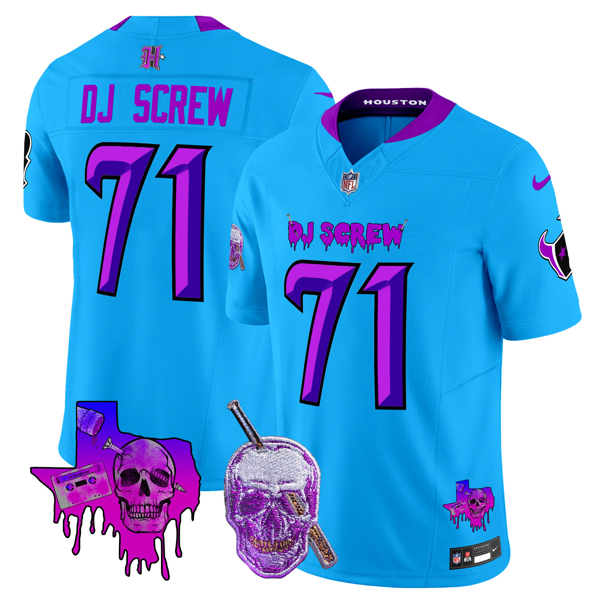 Men's Houston Texans DJ Screw Vapor Limited Jersey - All Stitched - Image 12