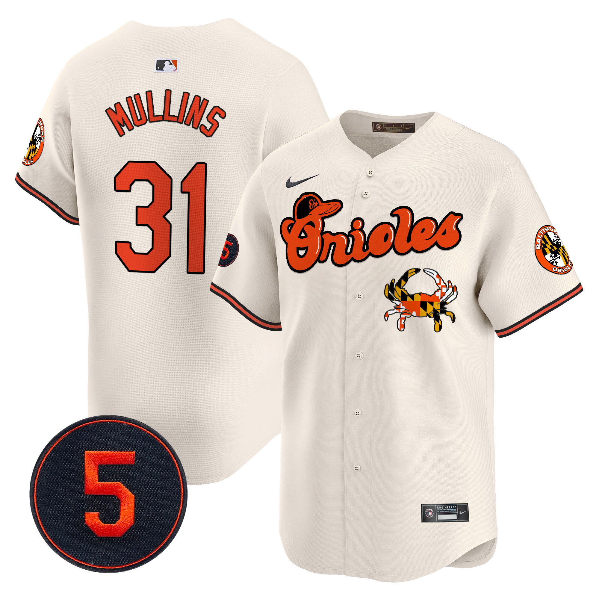 Men’s Baltimore Orioles Robinson Patch Vapor Premier Limited Jersey V6 - All Stitched - Image 13
