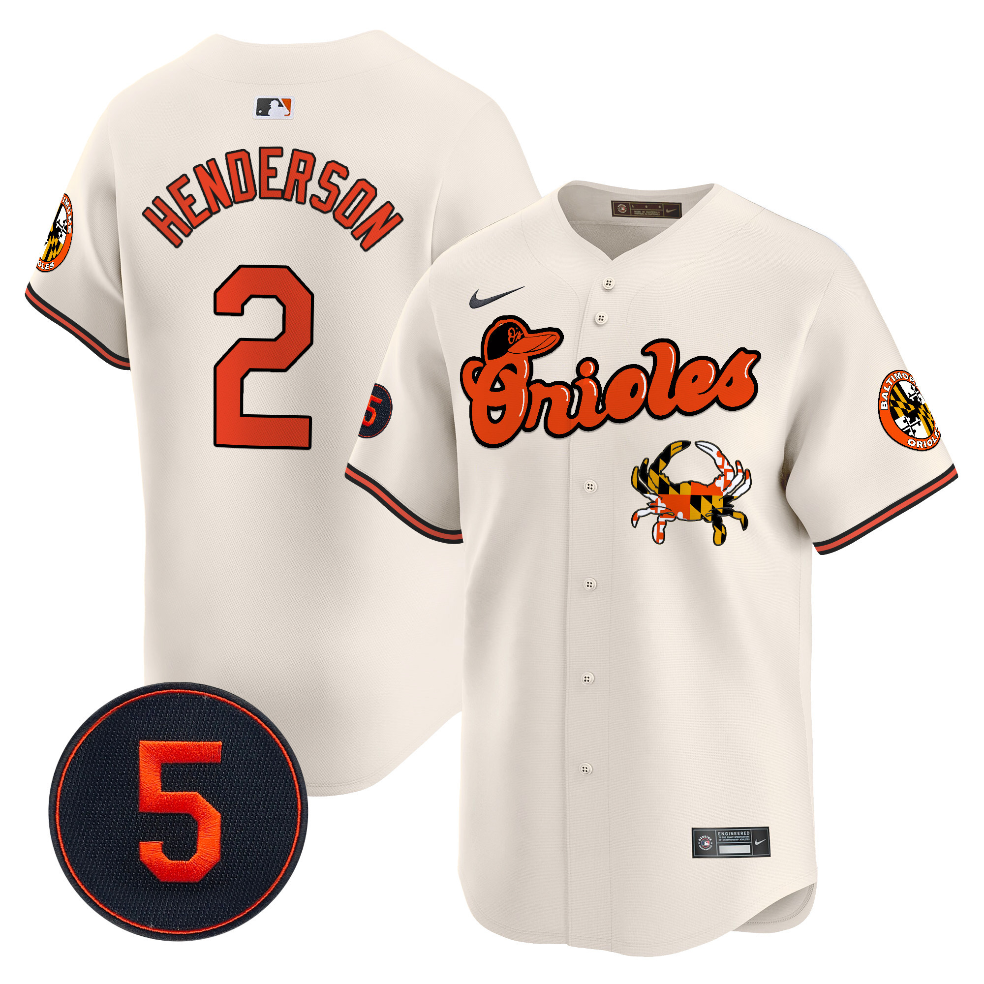 Men’s Baltimore Orioles Robinson Patch Vapor Premier Limited Jersey V6 - All Stitched - Image 9