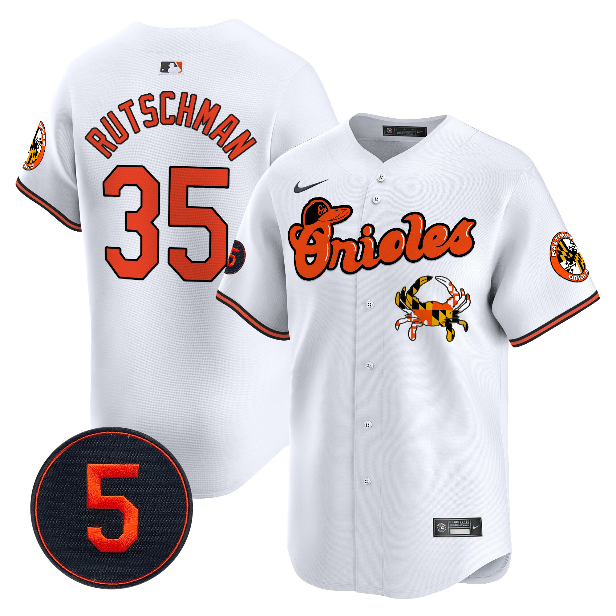 Men’s Baltimore Orioles Robinson Patch Vapor Premier Limited Jersey V6 - All Stitched - Image 18
