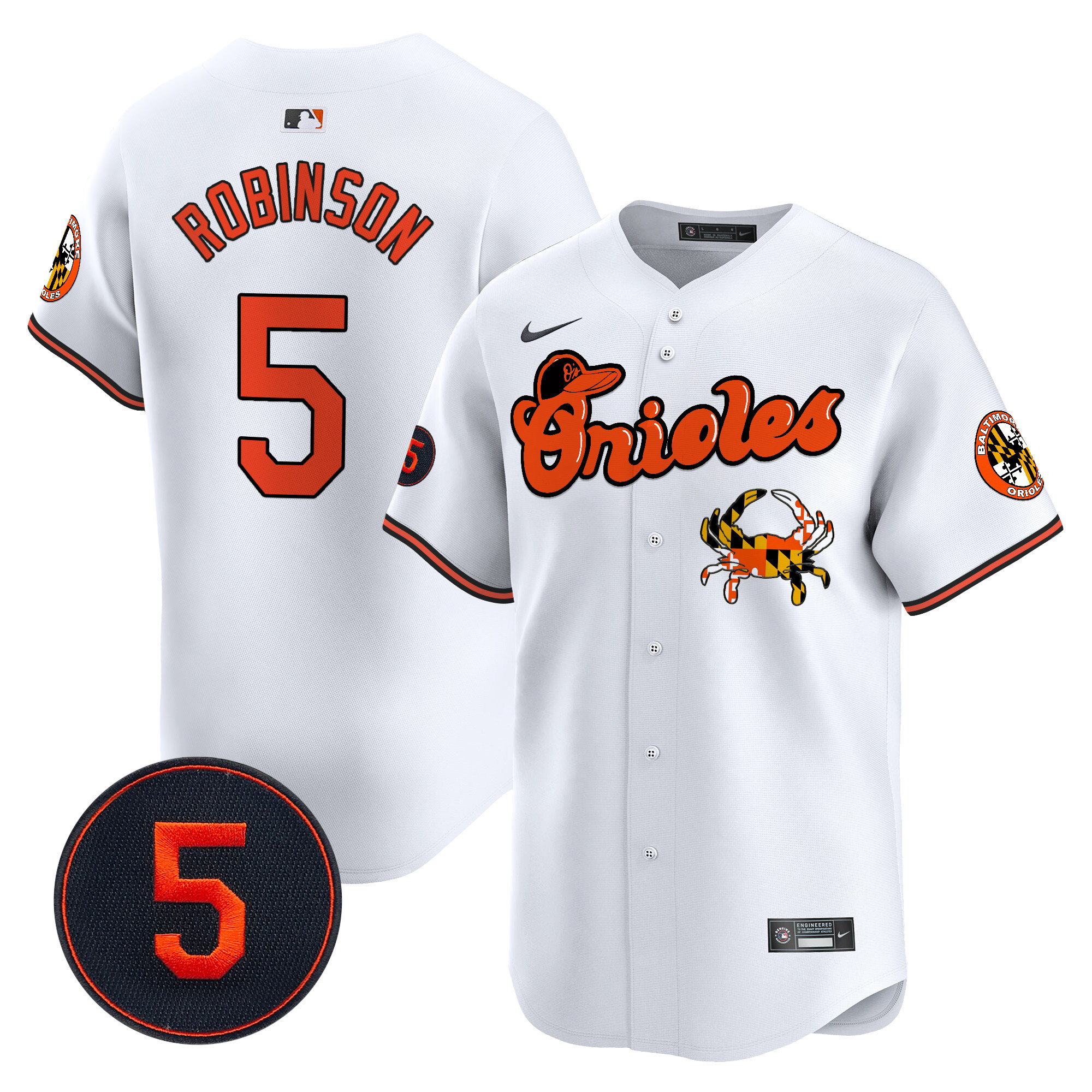 Men’s Baltimore Orioles Robinson Patch Vapor Premier Limited Jersey V6 - All Stitched - Image 19