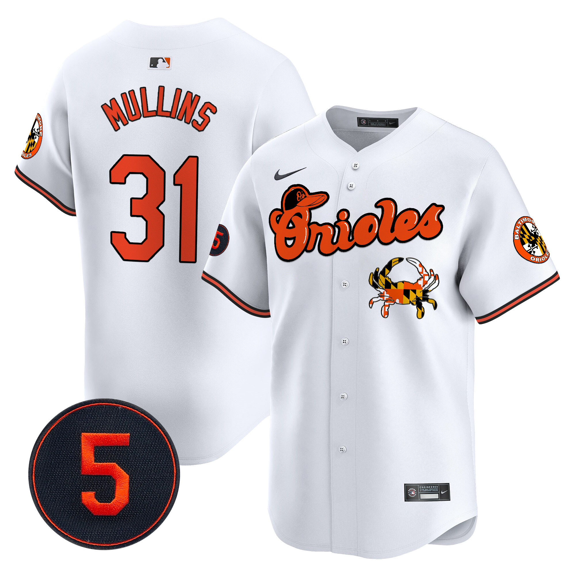 Men’s Baltimore Orioles Robinson Patch Vapor Premier Limited Jersey V6 - All Stitched - Image 21